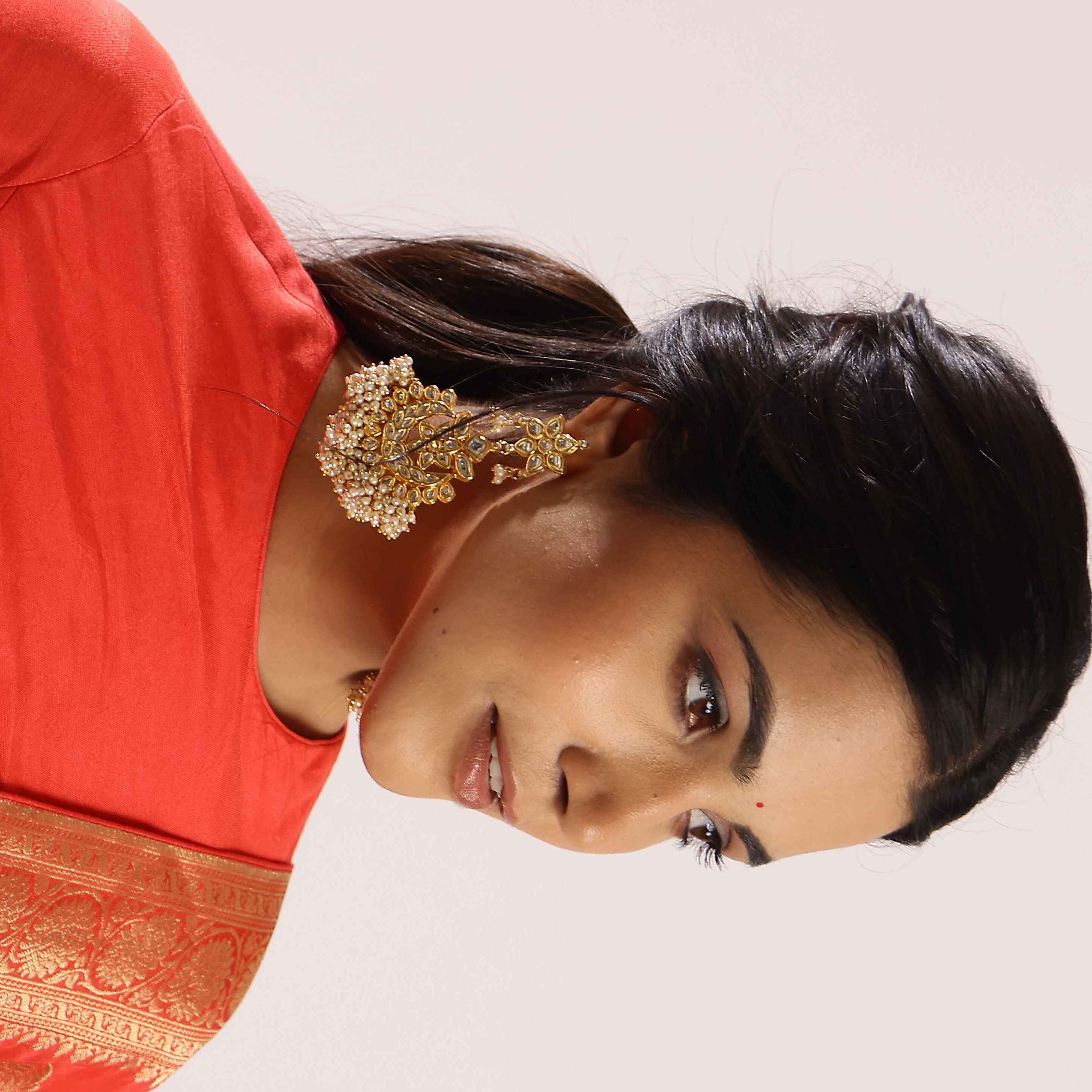 Gold Plated Kundan Chandbali Earrings