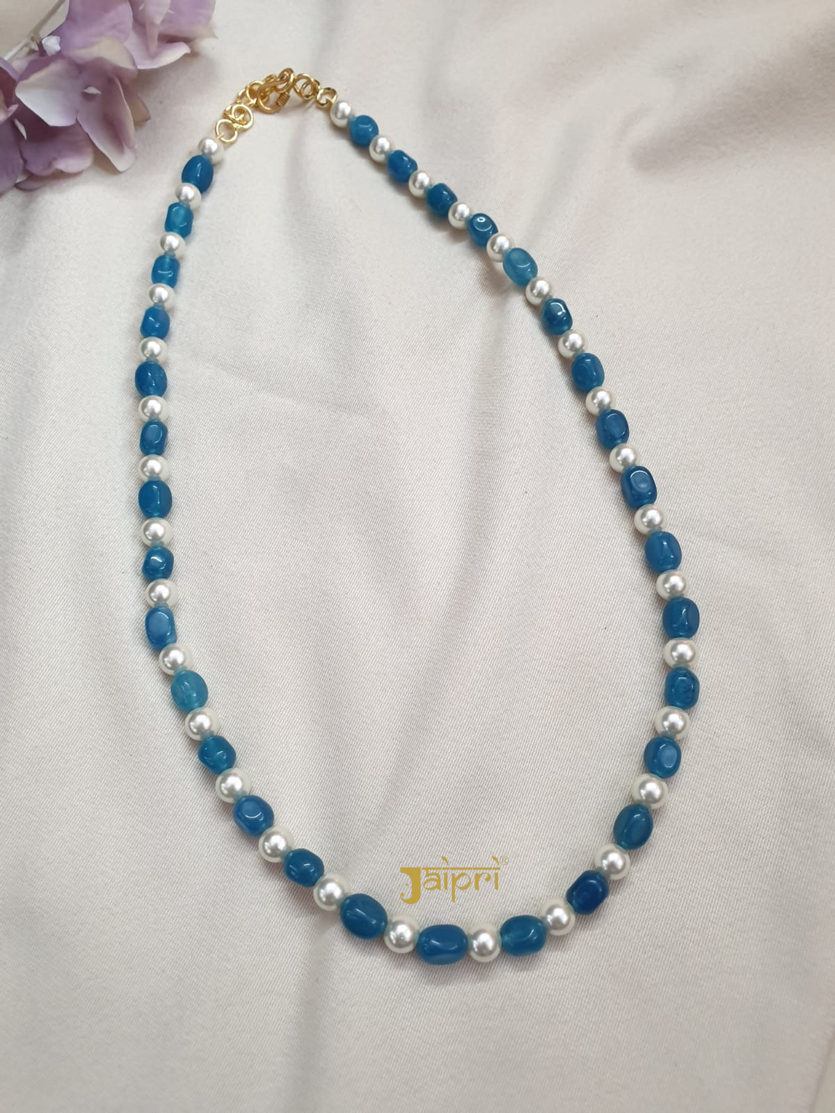 Blue Pearl Stone Long Mala