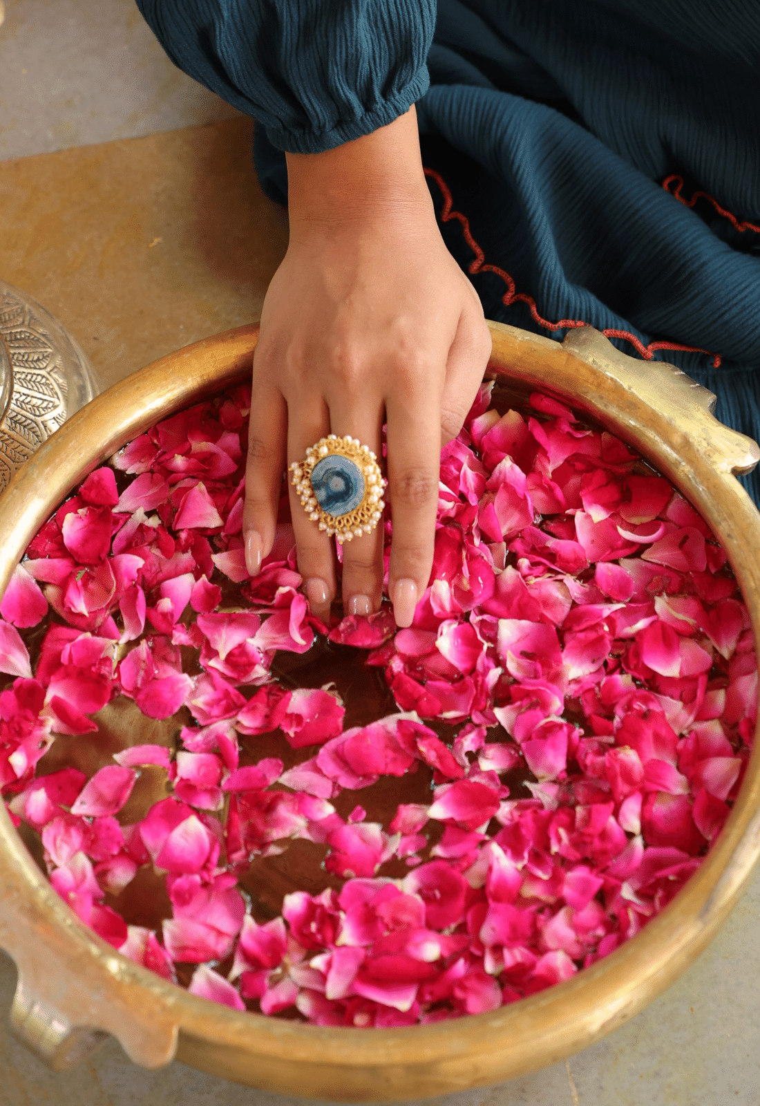 Blue Druzy Stone Ring