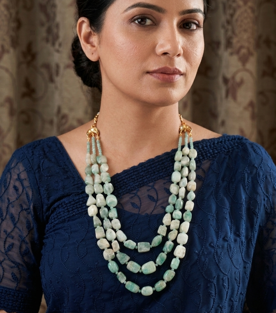 Emerald Semi Precious Stone Necklace