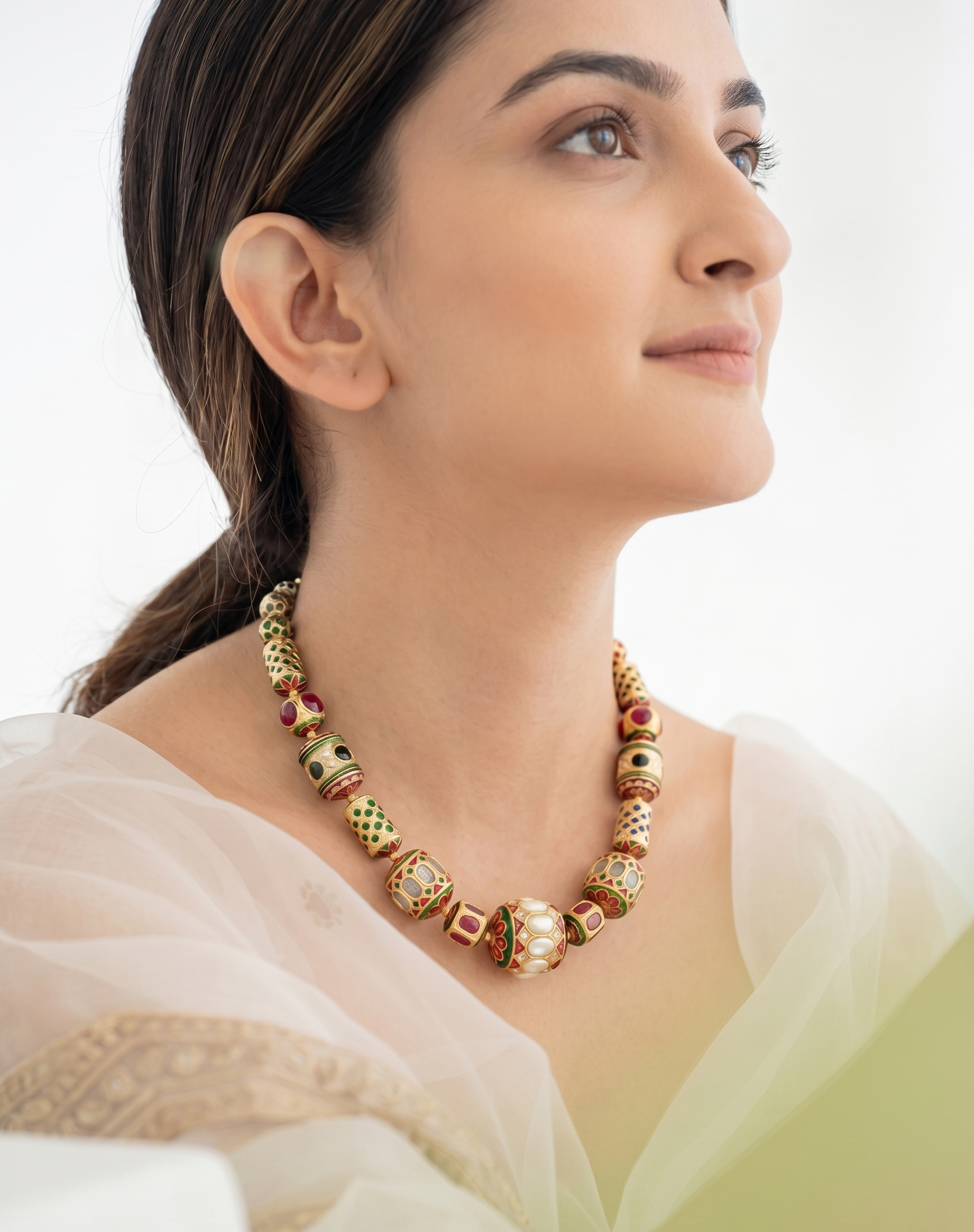 Designer Meenakari Jadau Stone Necklace