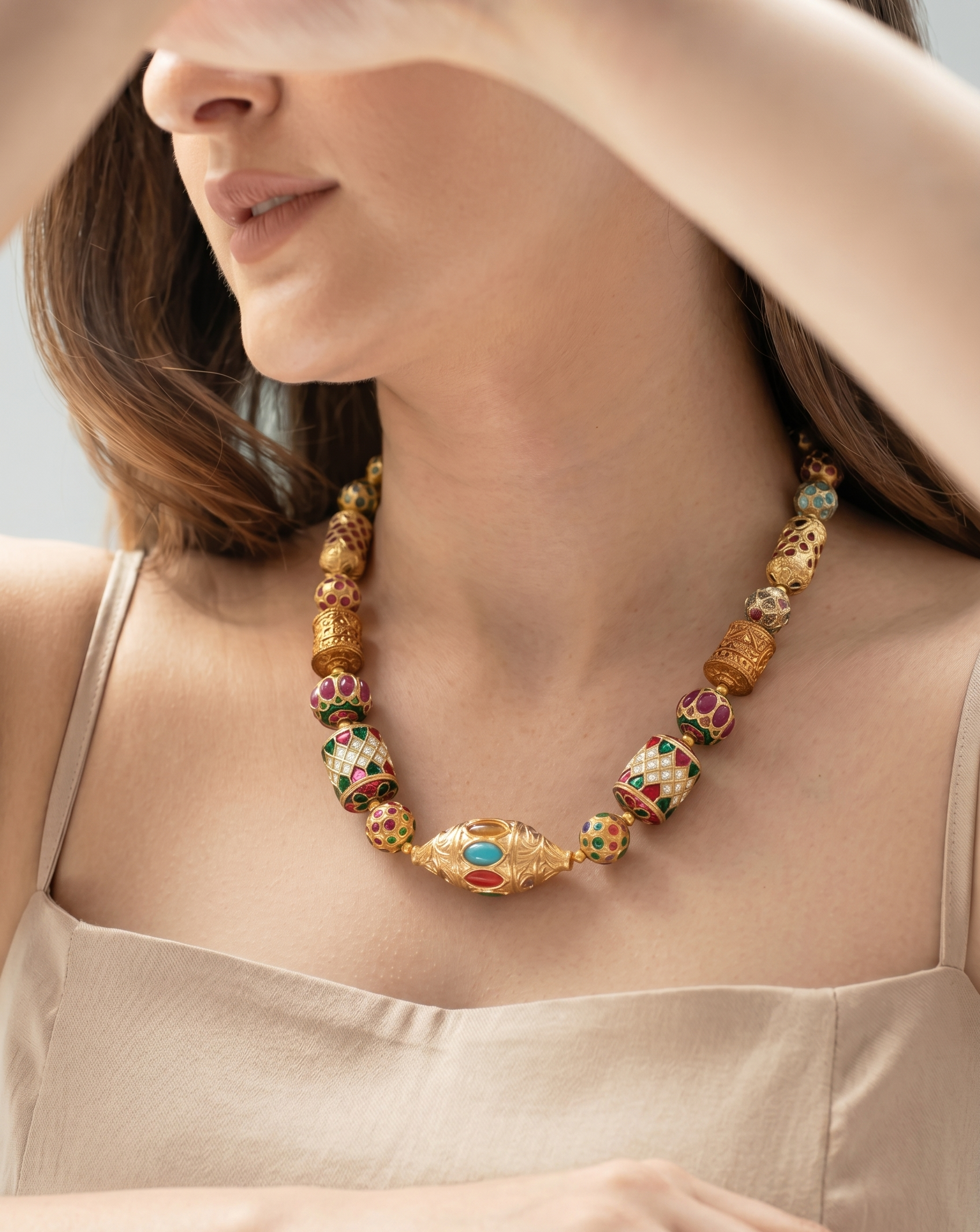Adorable Unique Jadau Stone Necklace