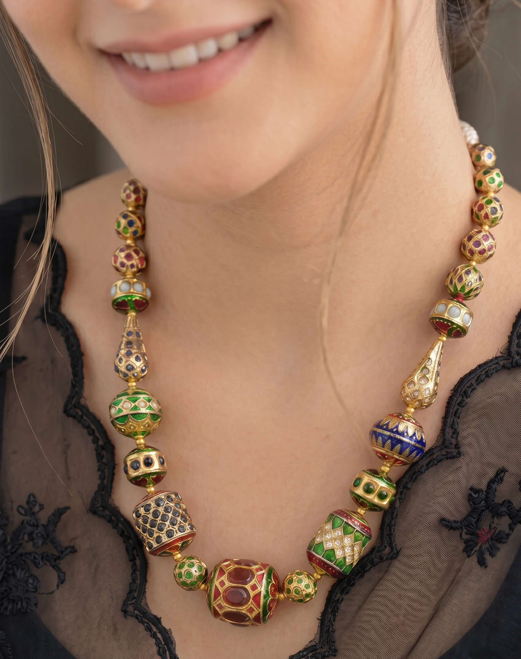 Jadau Stone Beaded Necklace