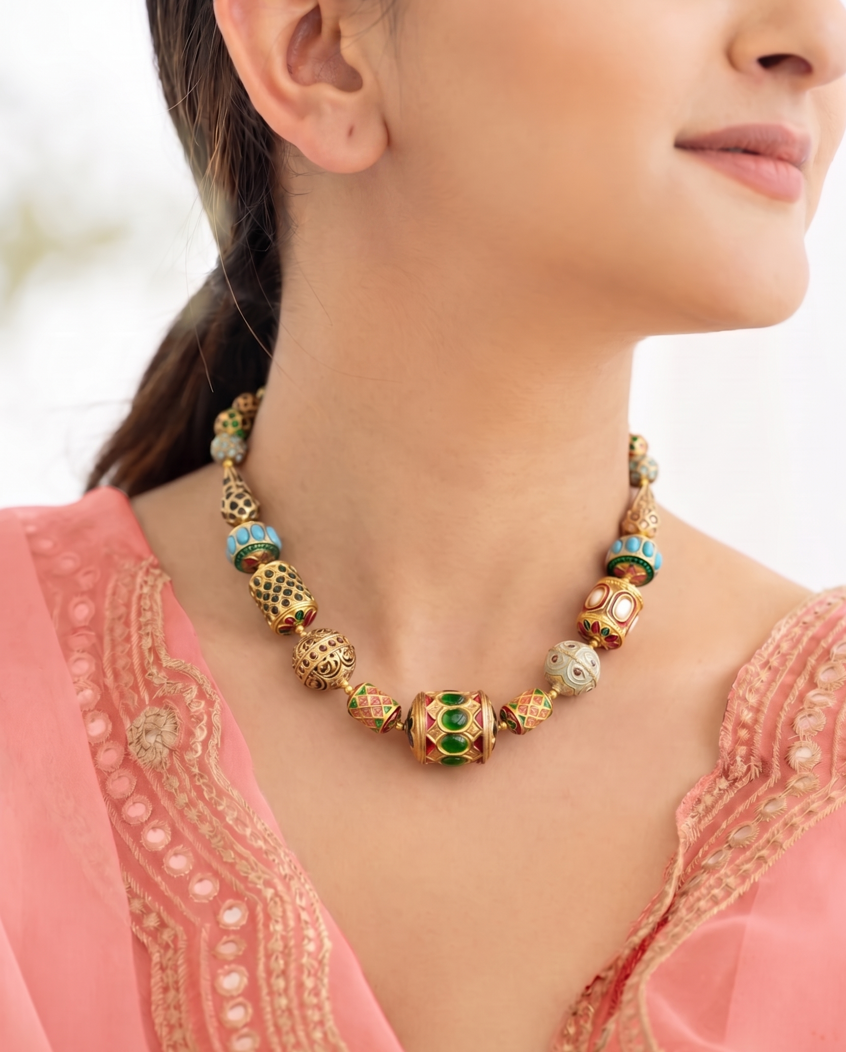 Ethnic Jadau Beaded Necklace