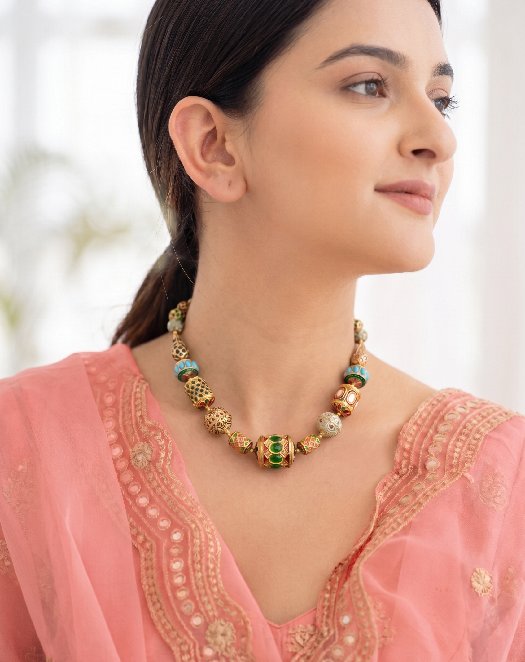 Ethnic Jadau Beaded Necklace