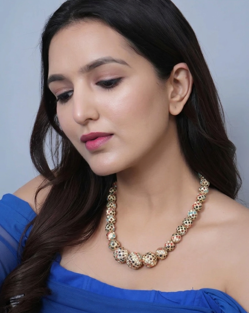 Premium Navratana Jadau Traditional Necklace