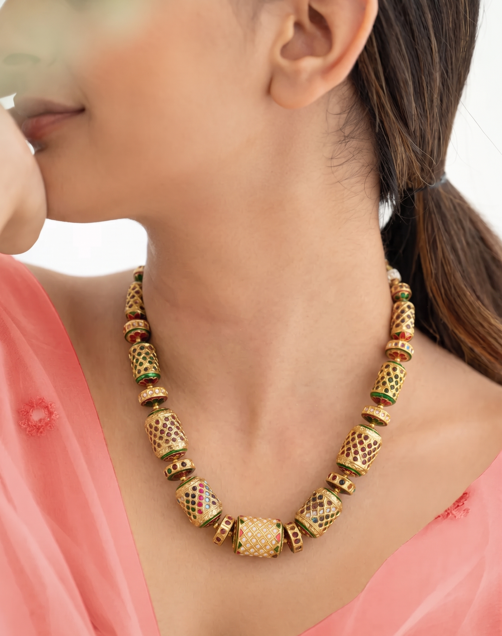 Navratana Jadau Traditional Beads Necklace