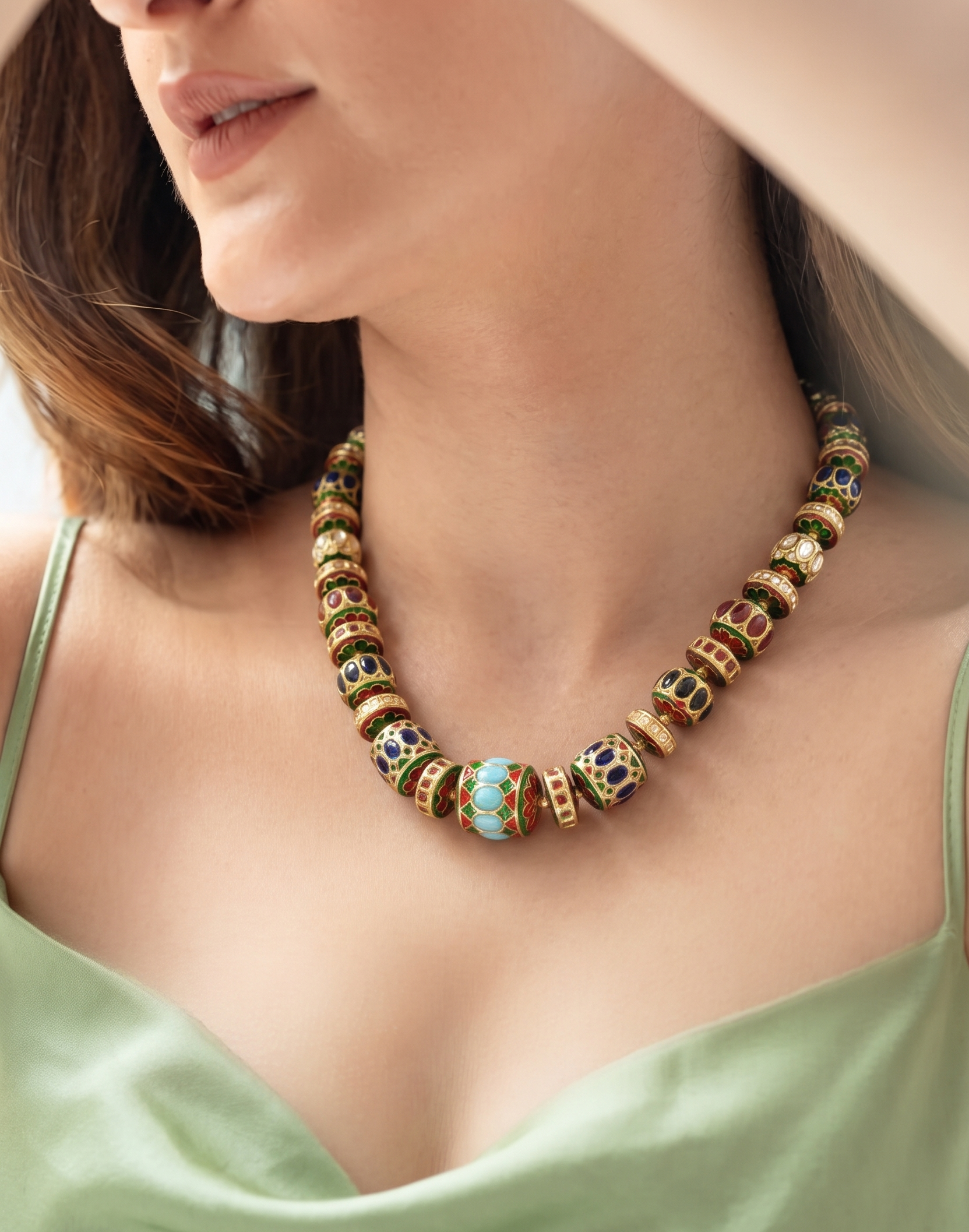 Traditional Jadau Beads Necklace