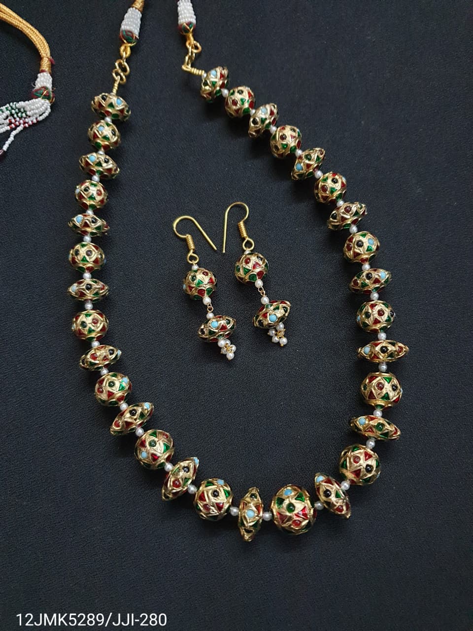 Jadau Multi Stone Disc Necklace