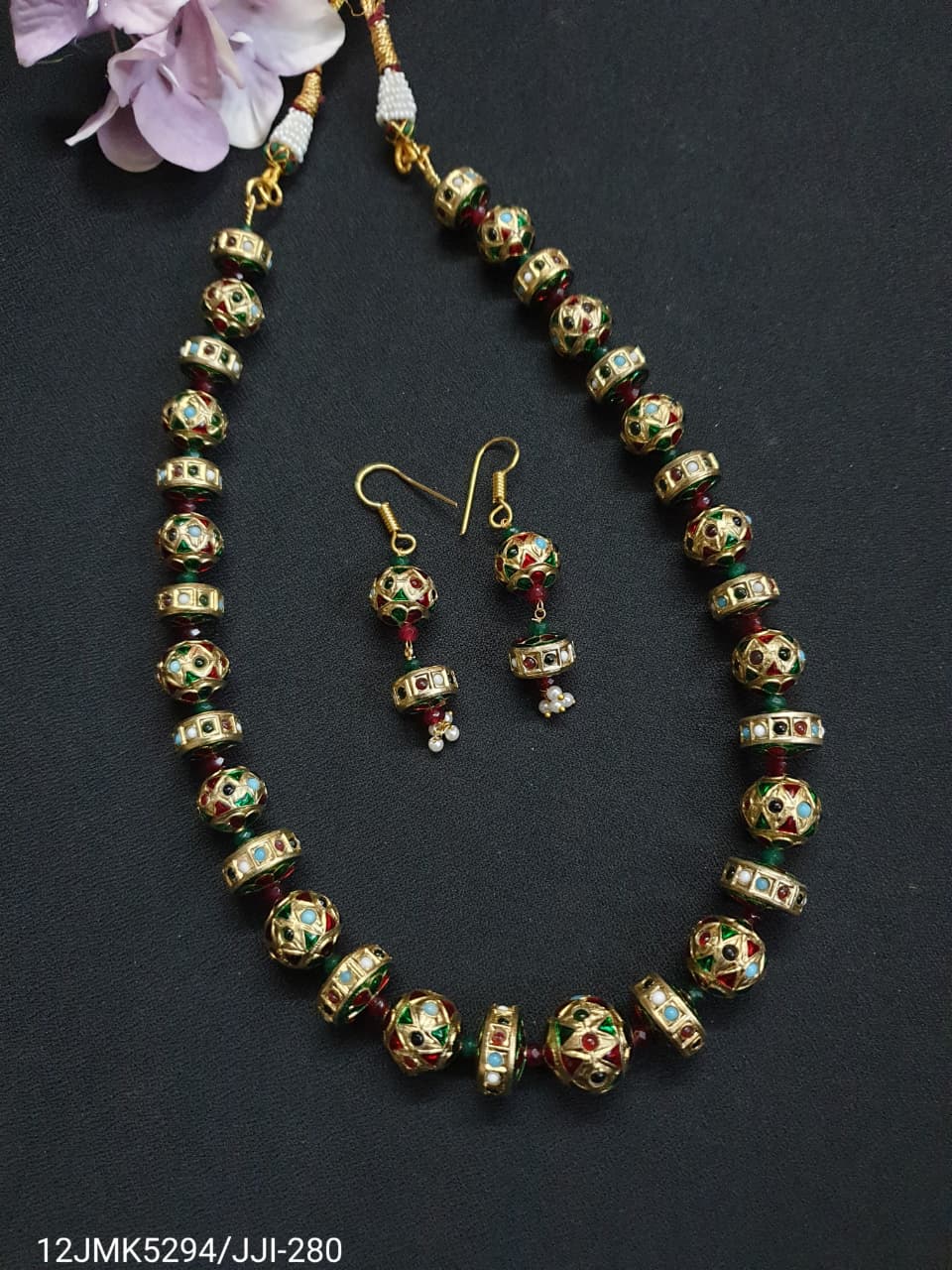 Jadau Multi Pearl Meenakari Necklace