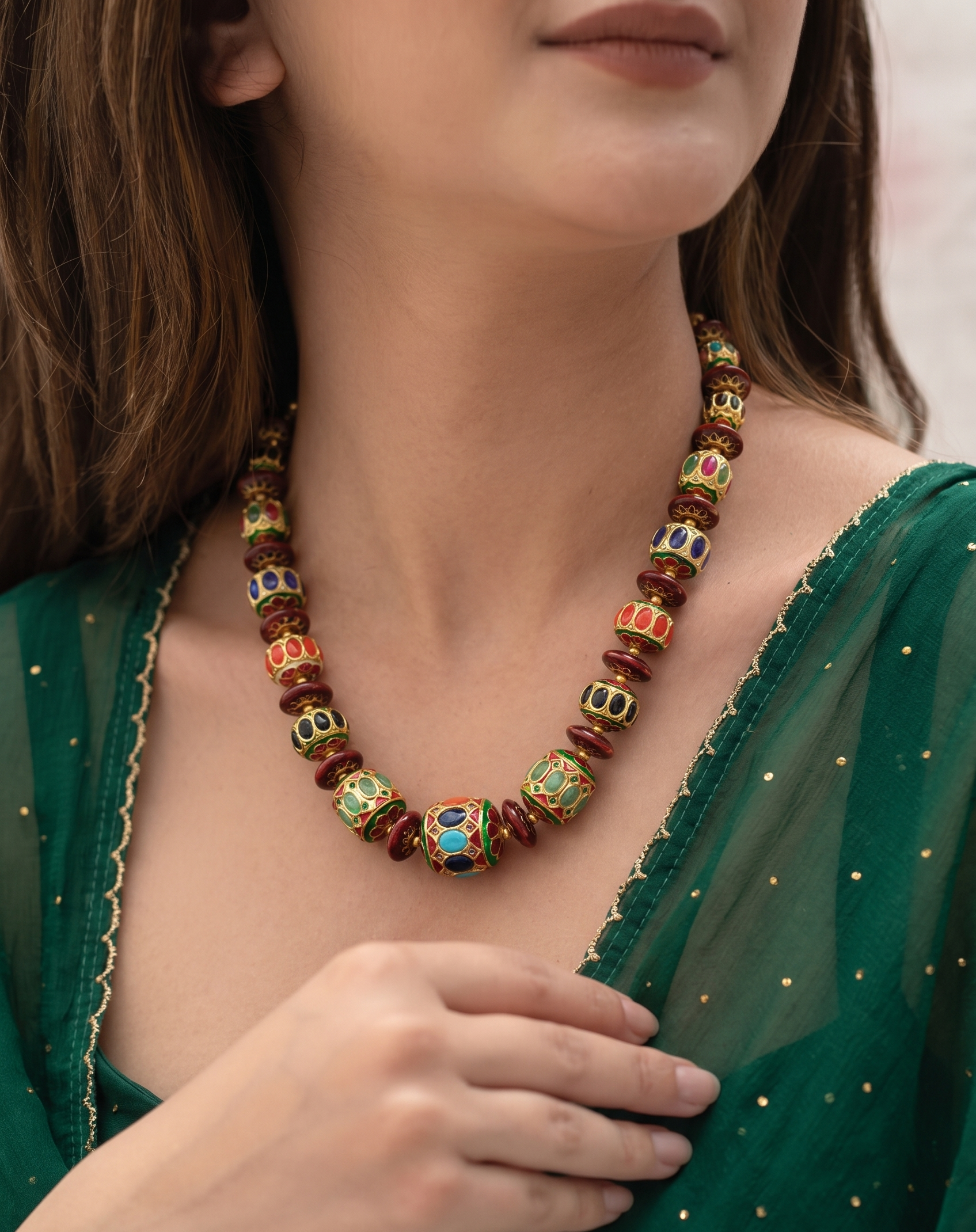 Jadau Meenakari Bead Necklace