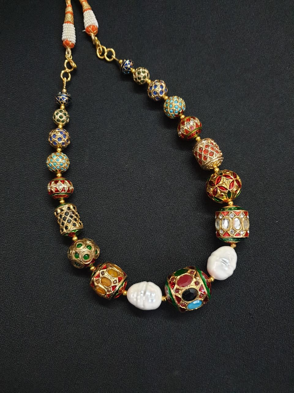 Jadau Freshwater Pearl Meenakari Necklace