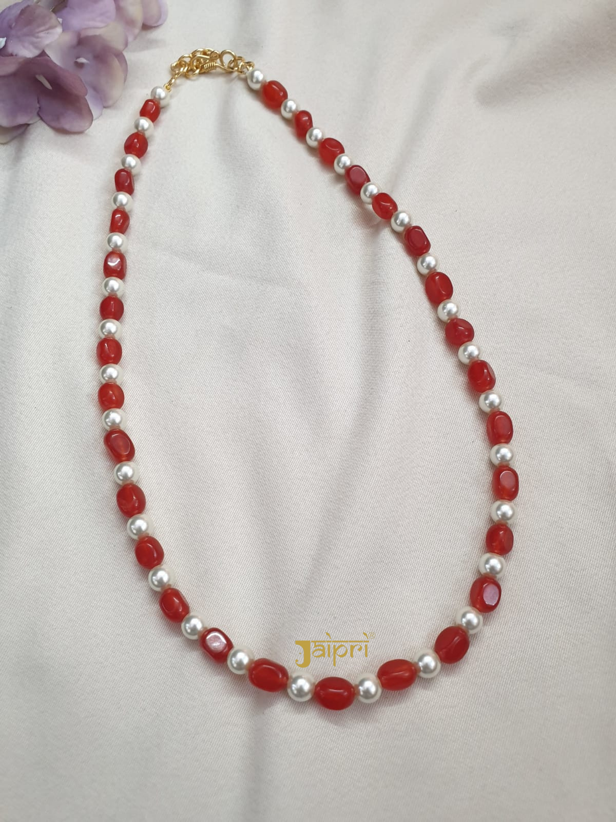 Orange Pearl Stone Long Mala