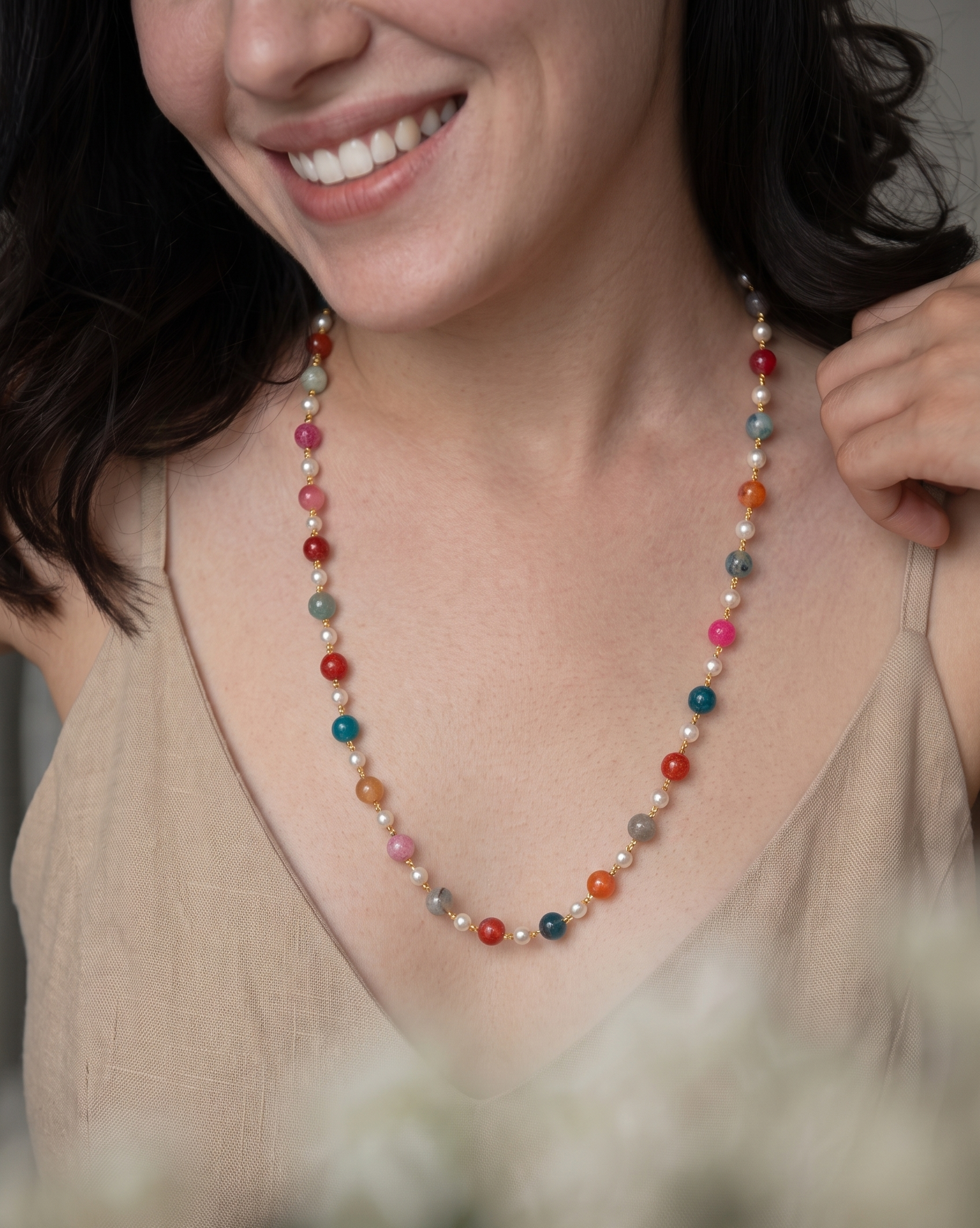 Purvi Multi Stone Necklace Mala
