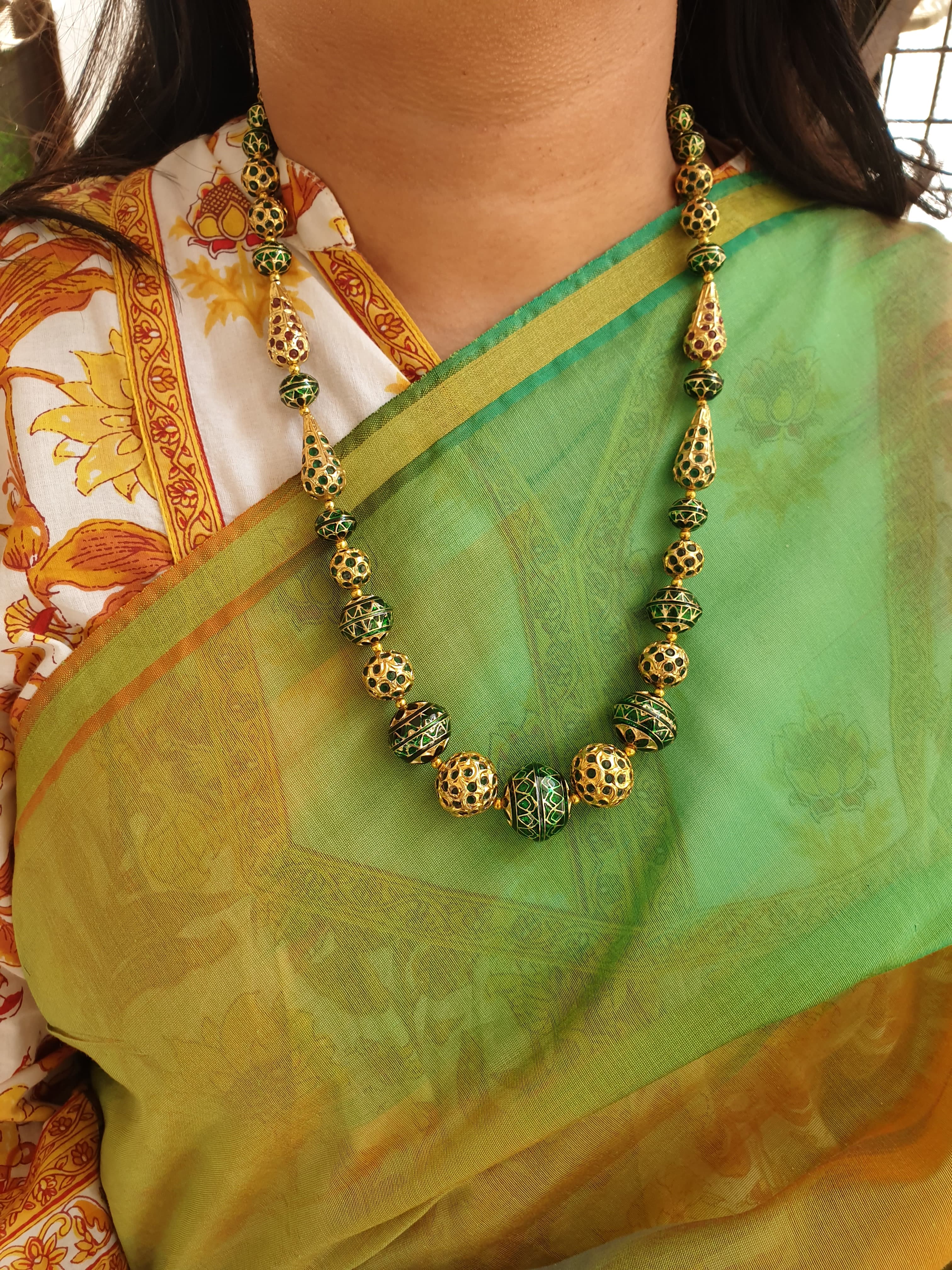 Green Meenakari Jadau Necklace