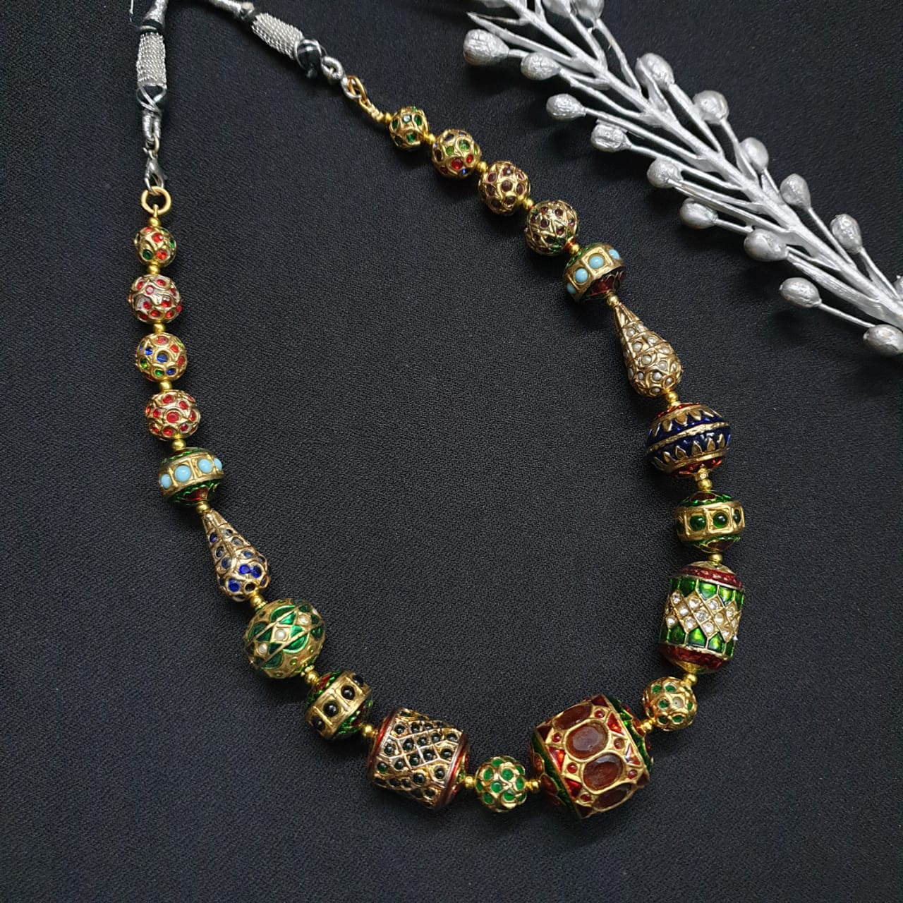 Jadau Multicolor Stone Beads Necklace