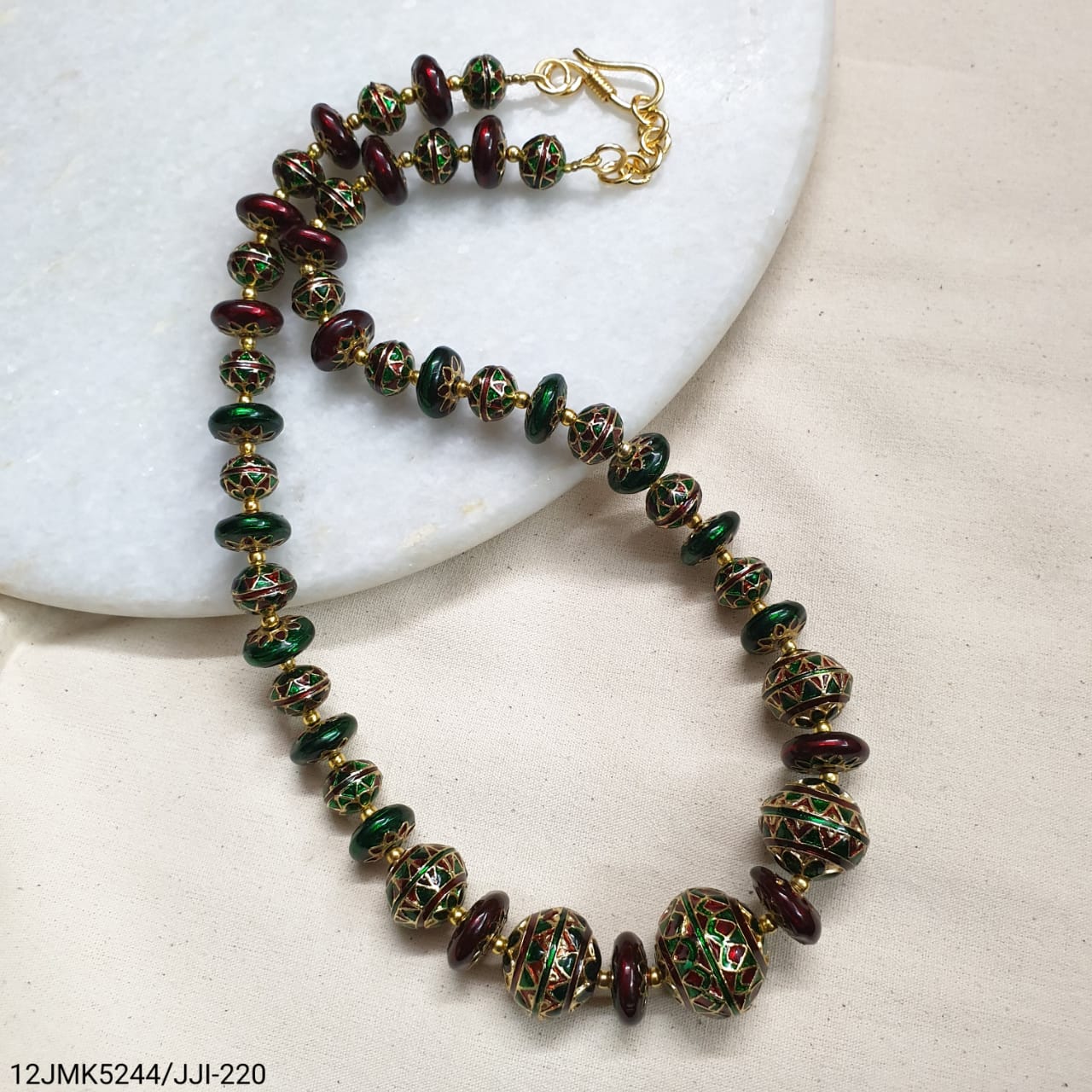 Multi Color Bead Meenakari Necklace