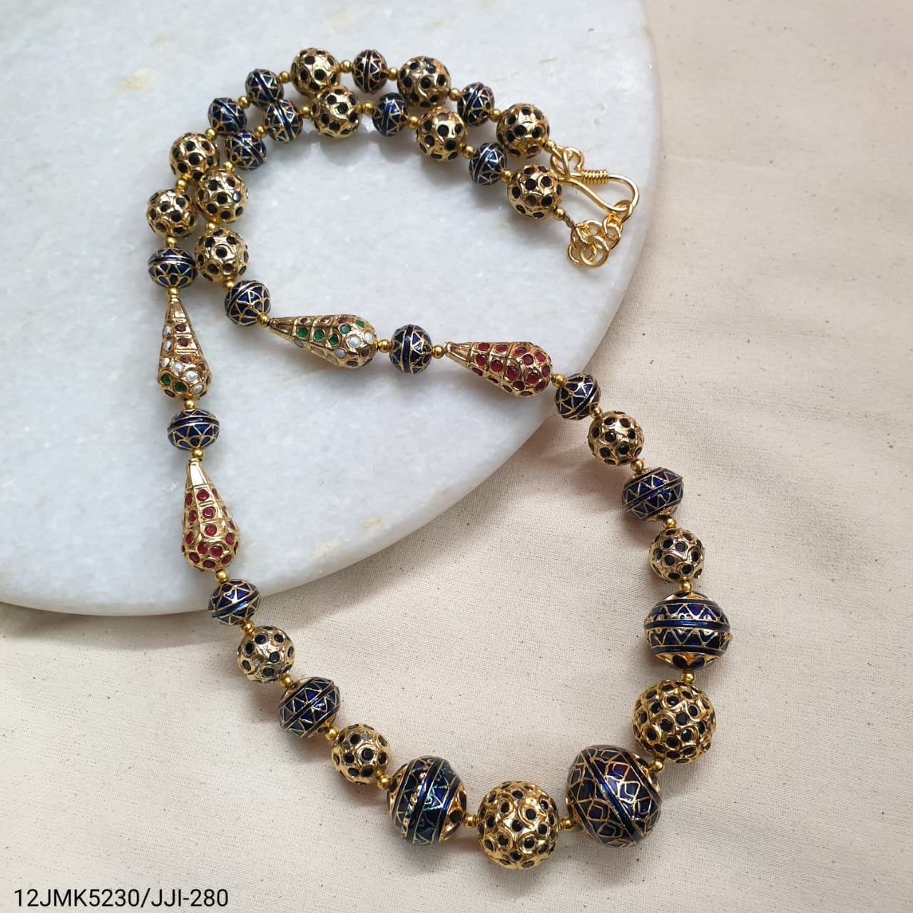 Blue Jadau Meenakari Necklace