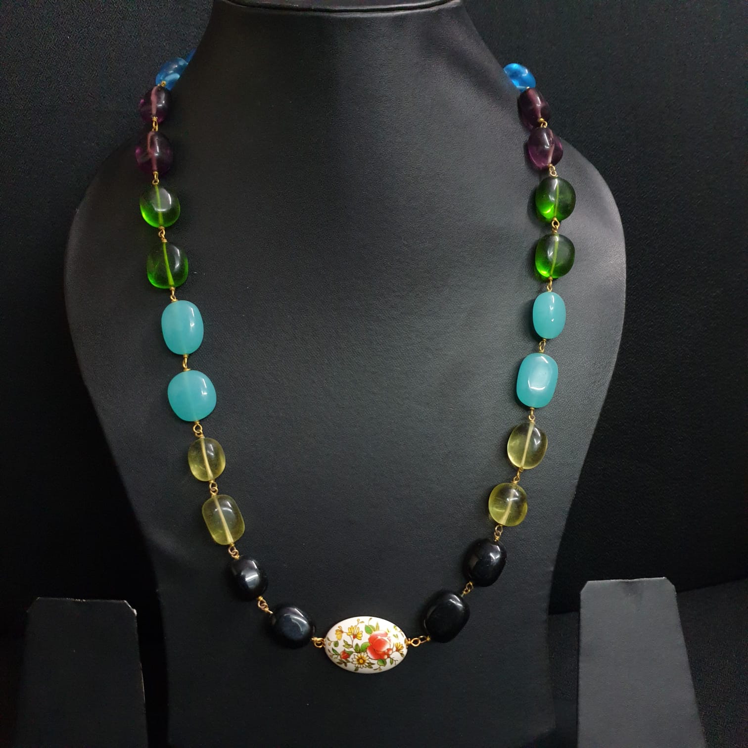 Stone Multi Beaded Necklace