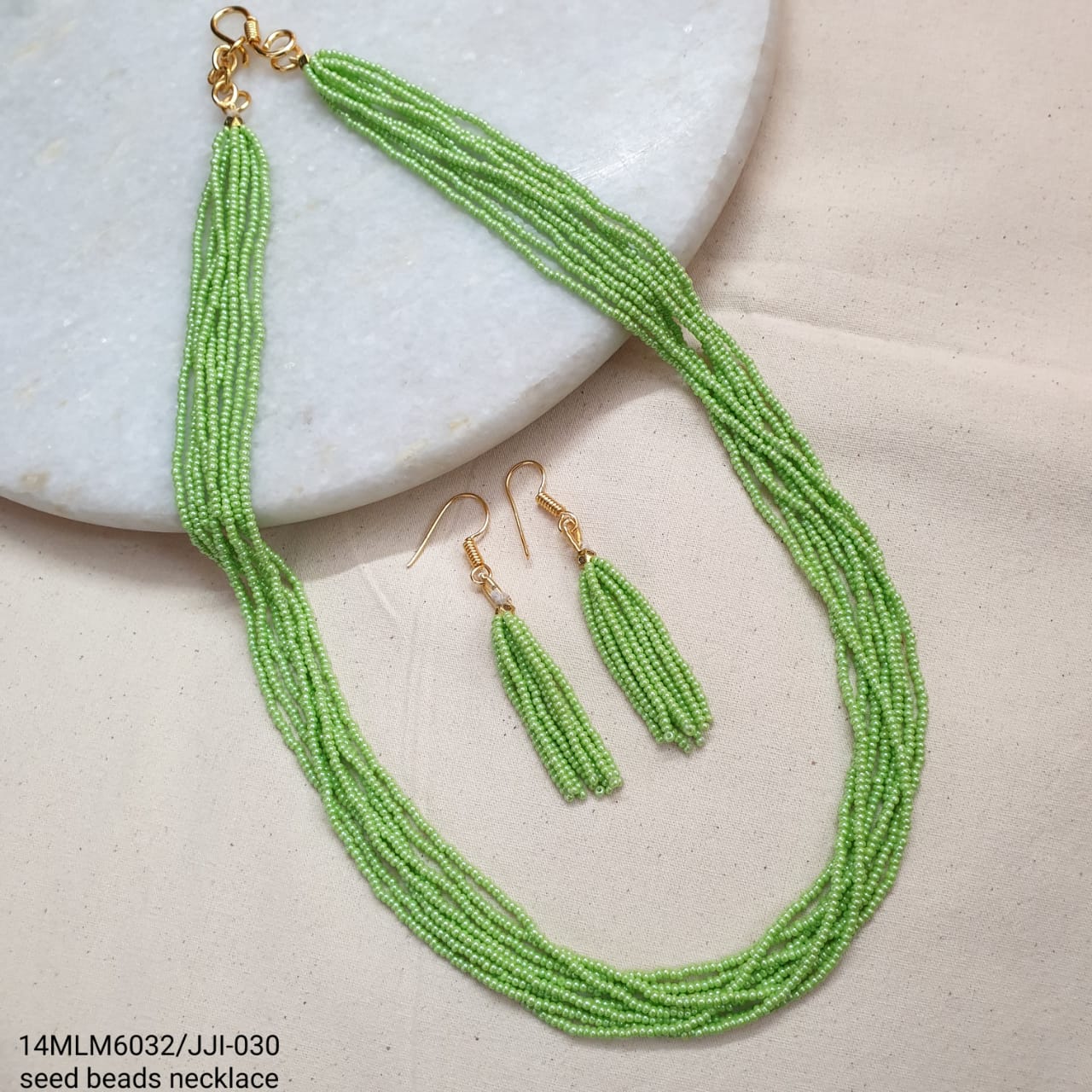 Seed Bead Necklace With Earrings