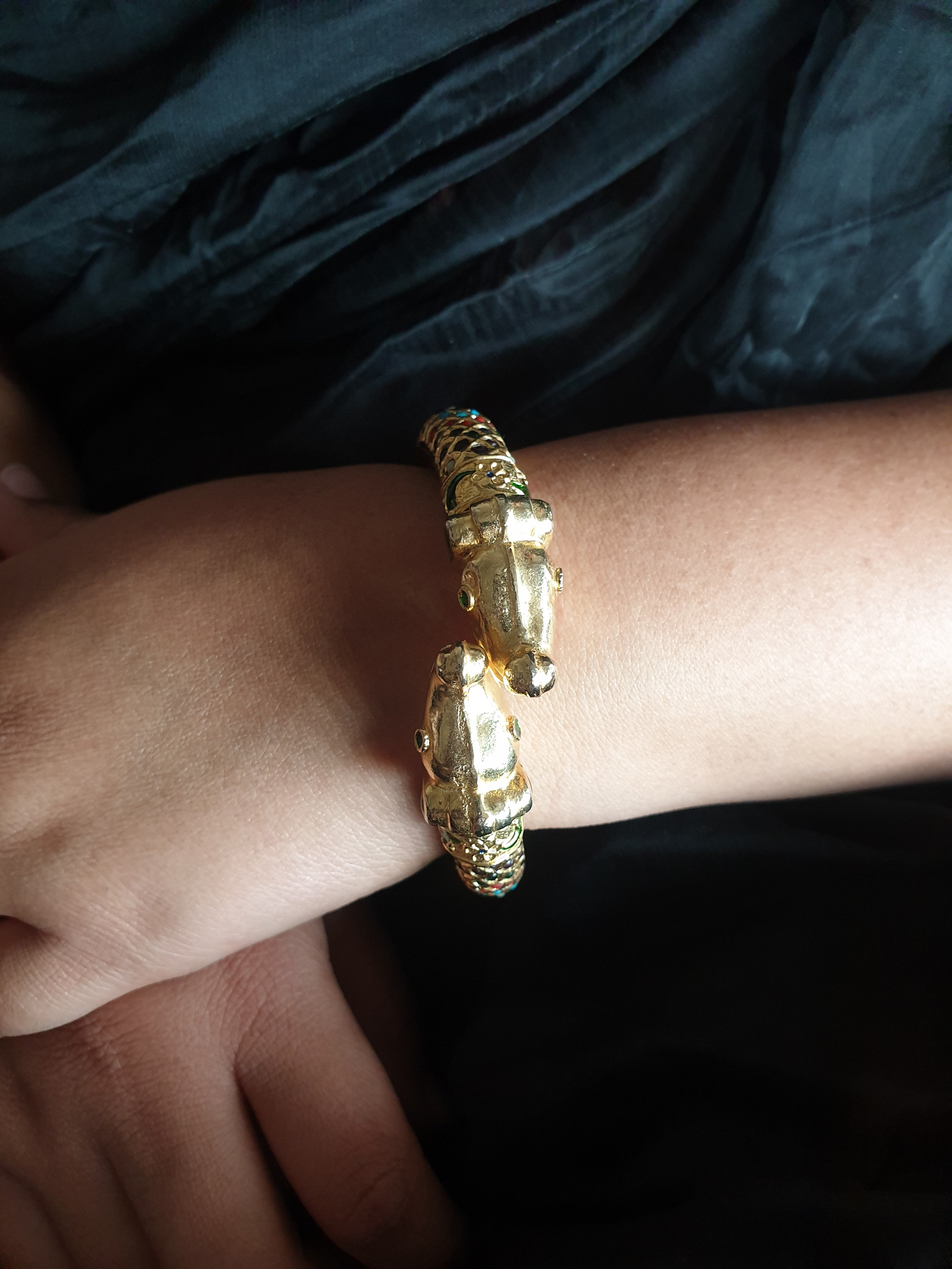 Elephant Style Jadau Openable Bangle