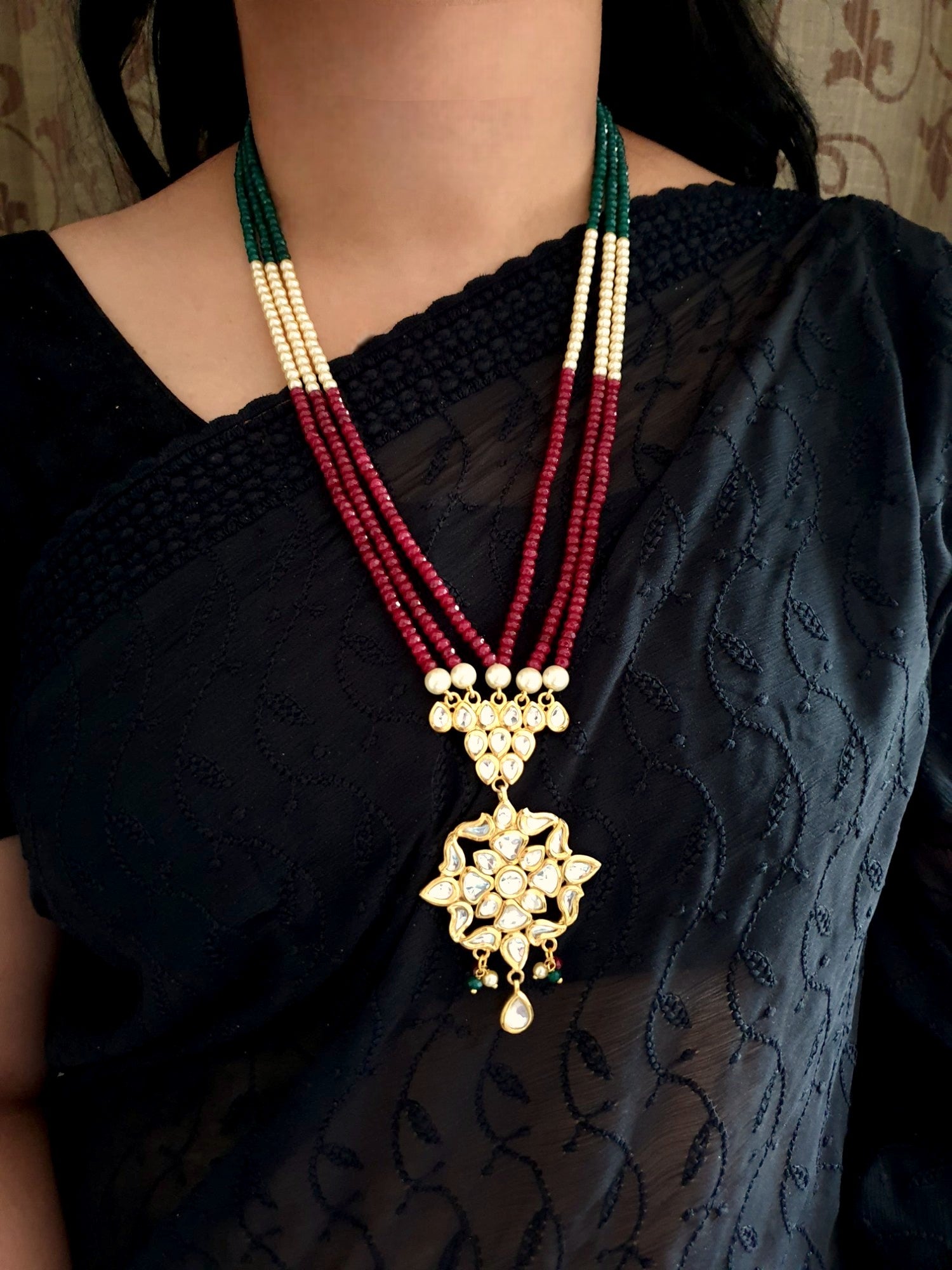 22k Gold Plated Kundan Set With Earrings and Maang Tikka