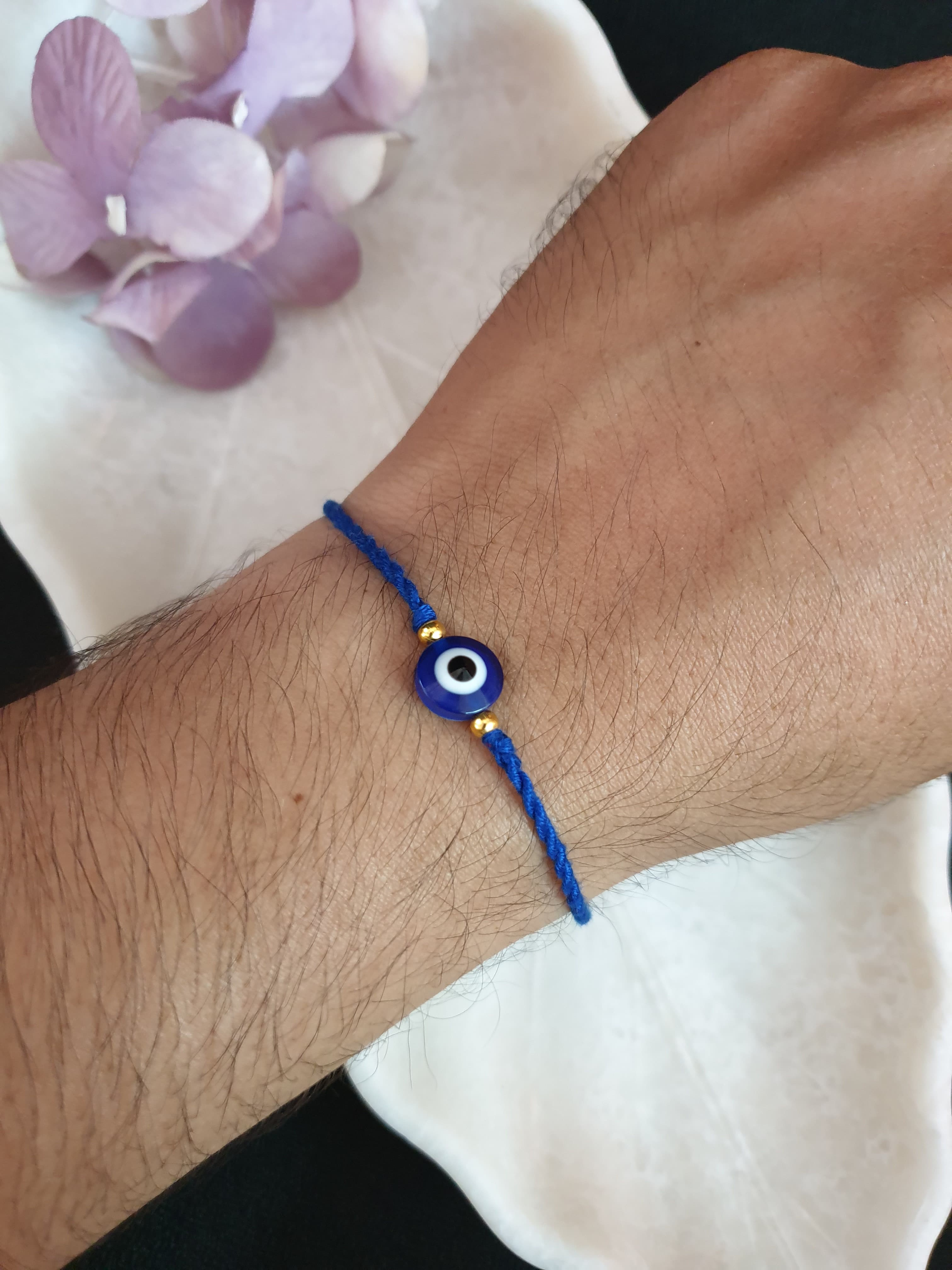 Minimal Mom and Baby Evil Eye Thread Tie Bracelet