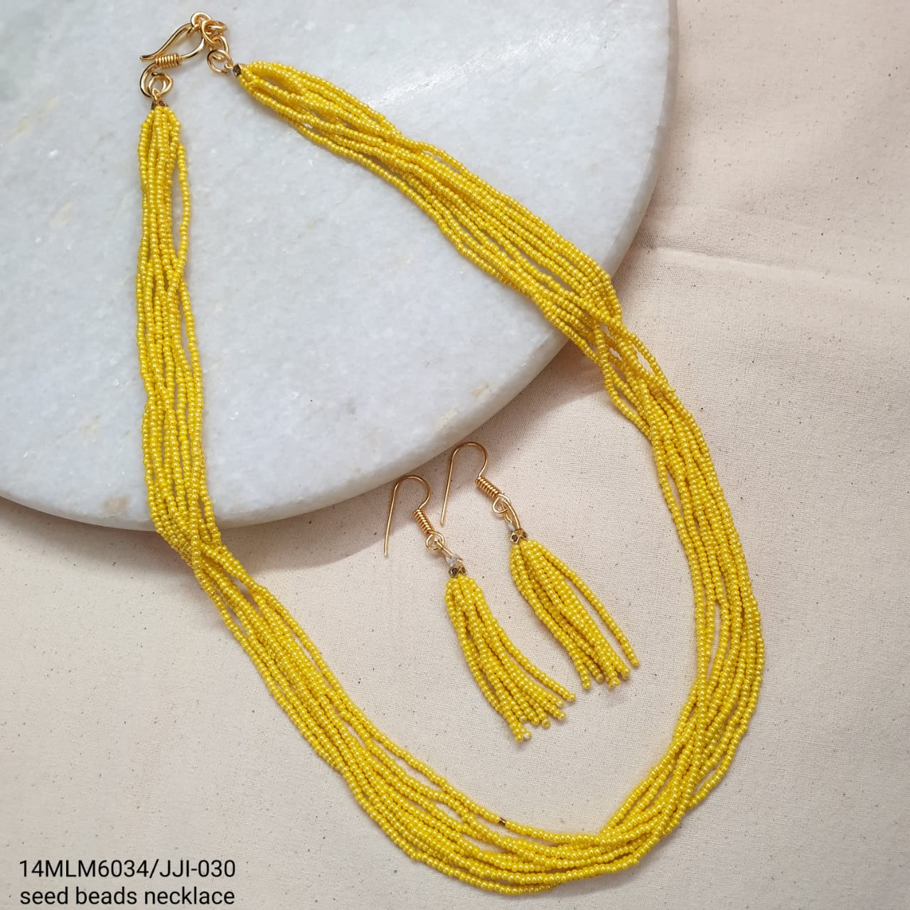 Seed Bead Necklace With Earrings
