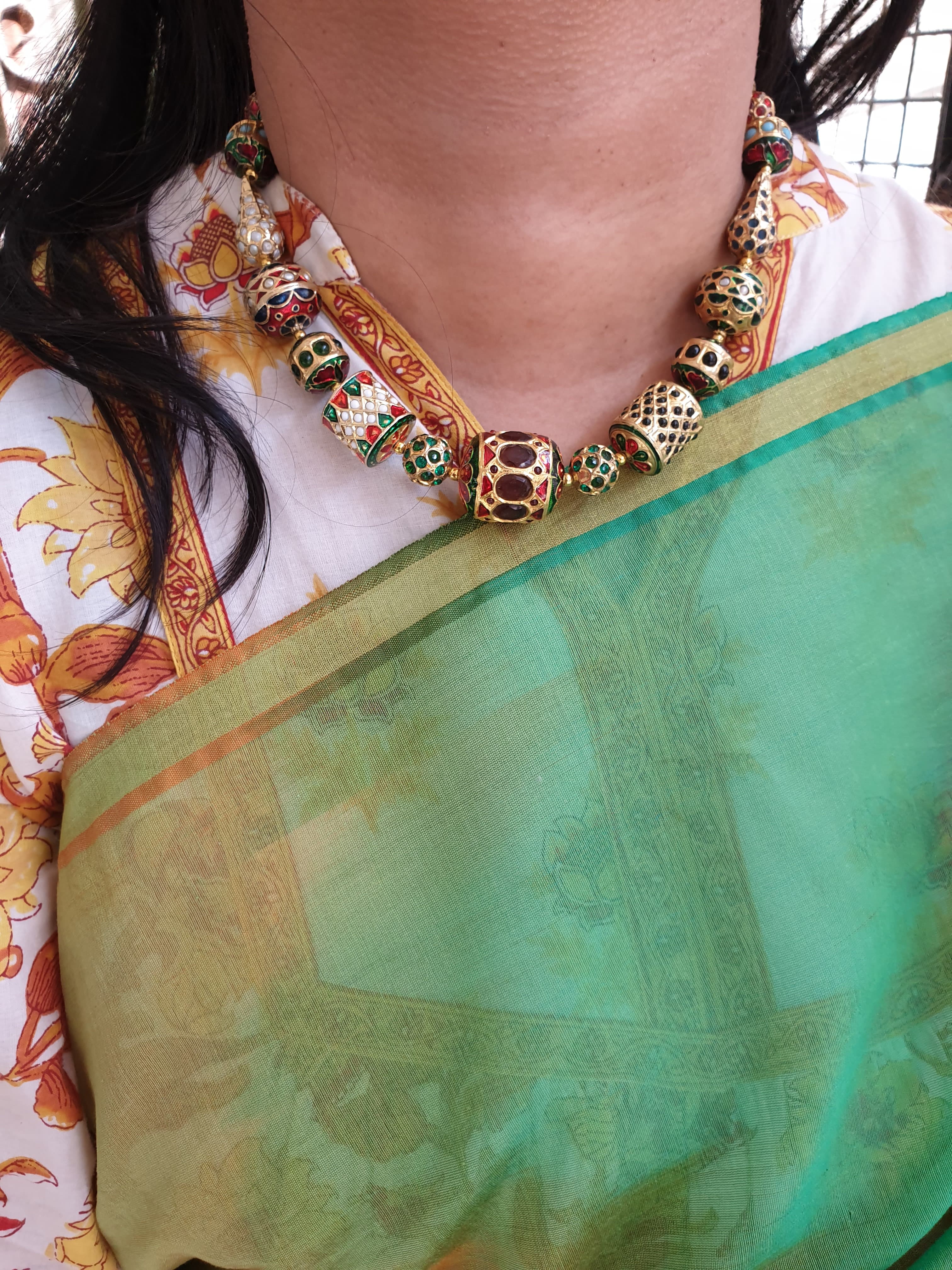 Jadau Multicolor Stone Beads Necklace