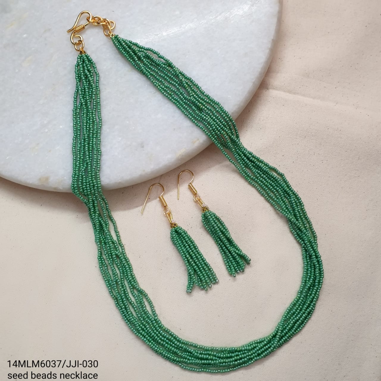Seed Bead Necklace With Earrings