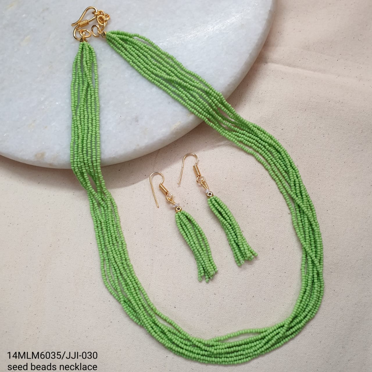 Seed Bead Necklace With Earrings
