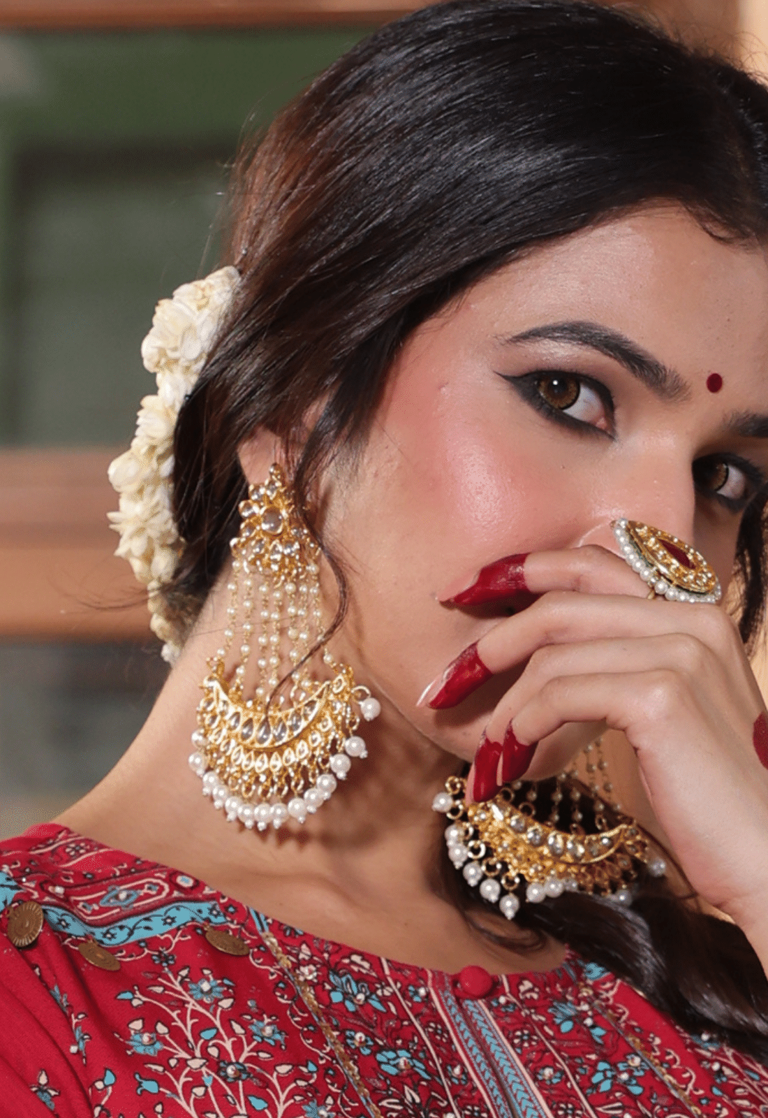 Kundan Chaandbali Earrings