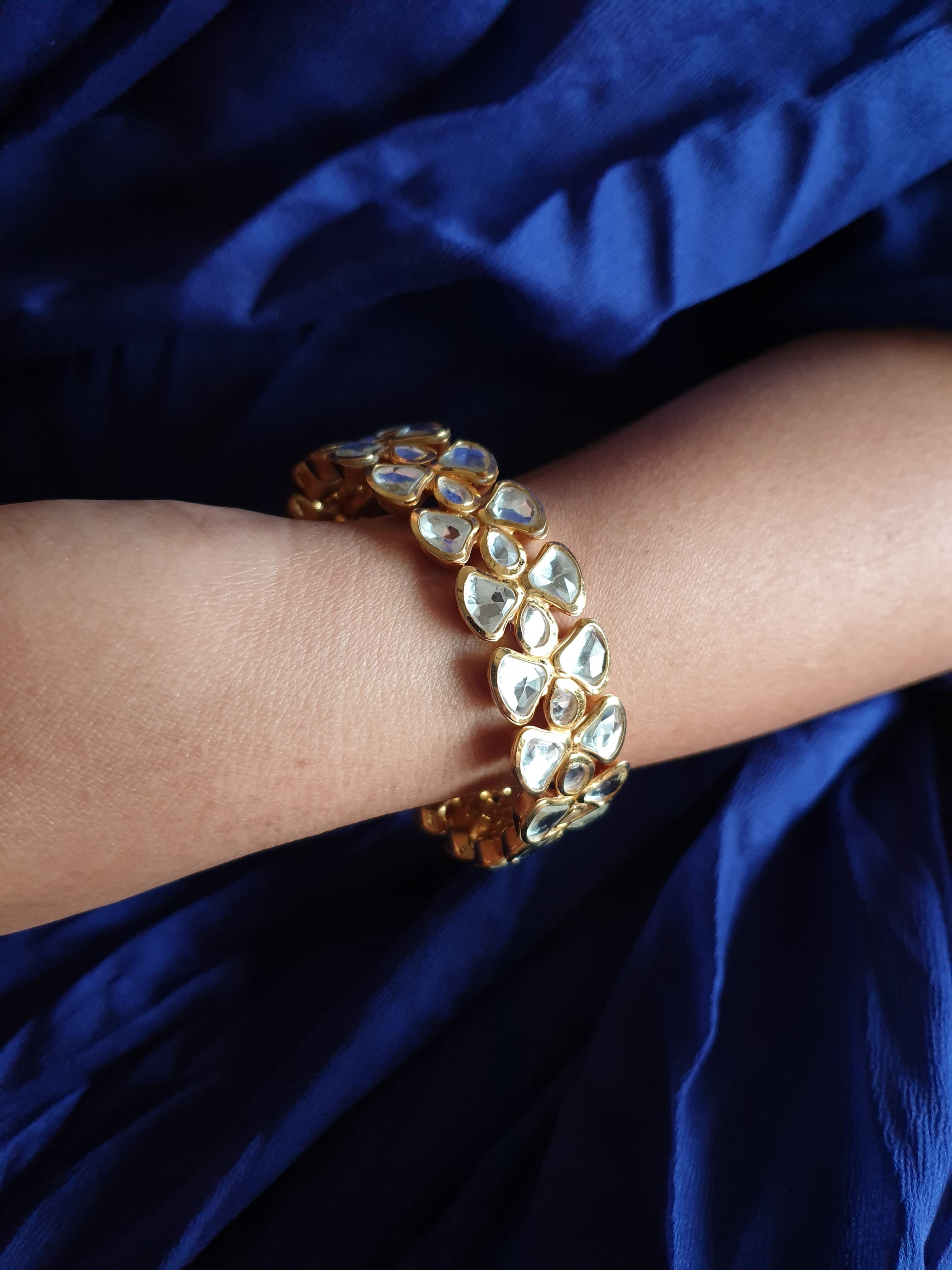 22k Gold Plated Kundan Bangle
