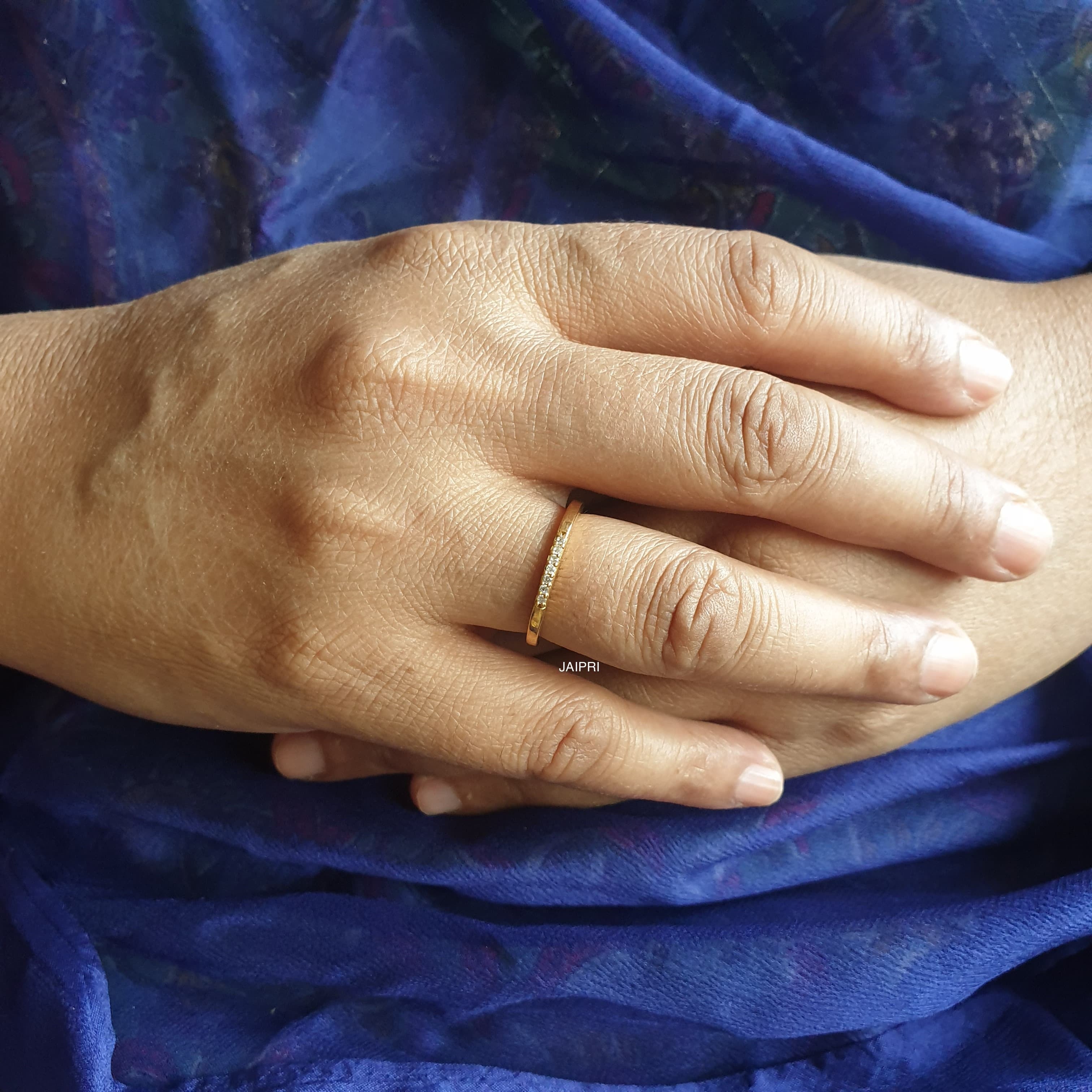 Gold Stone Engagement Ring (Size US 7 )