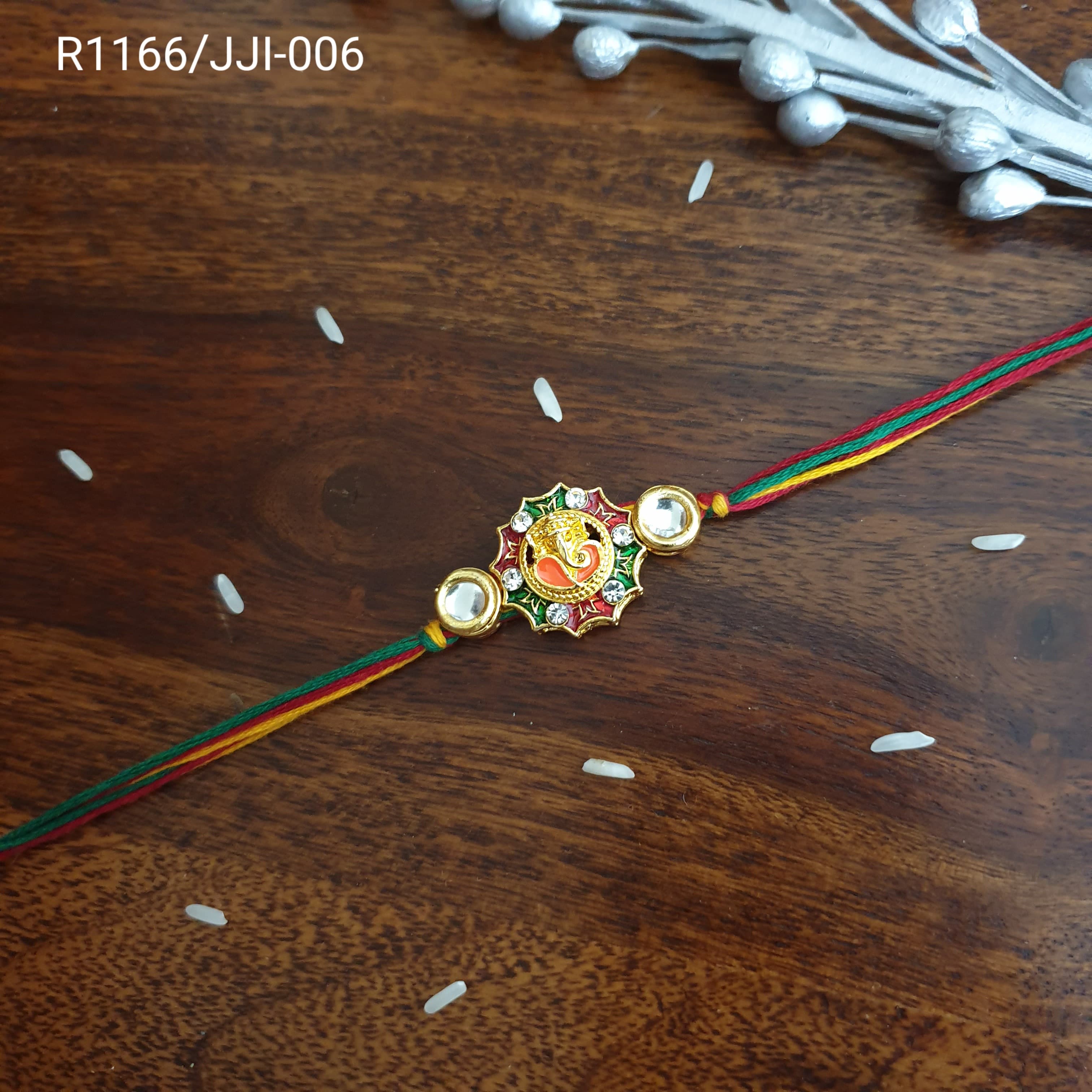 Ganesha Kundan Rakhi For Rakshabandhan