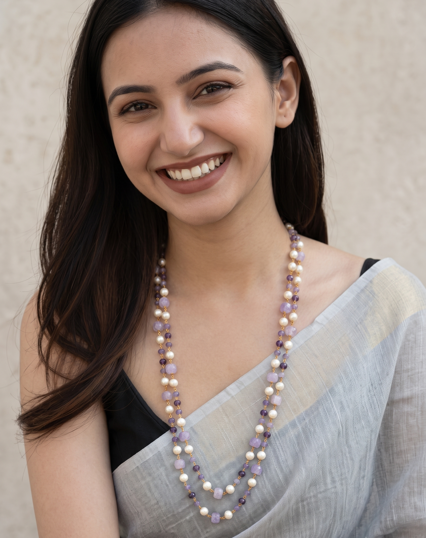 Sanya Purple Stone Necklace Mala