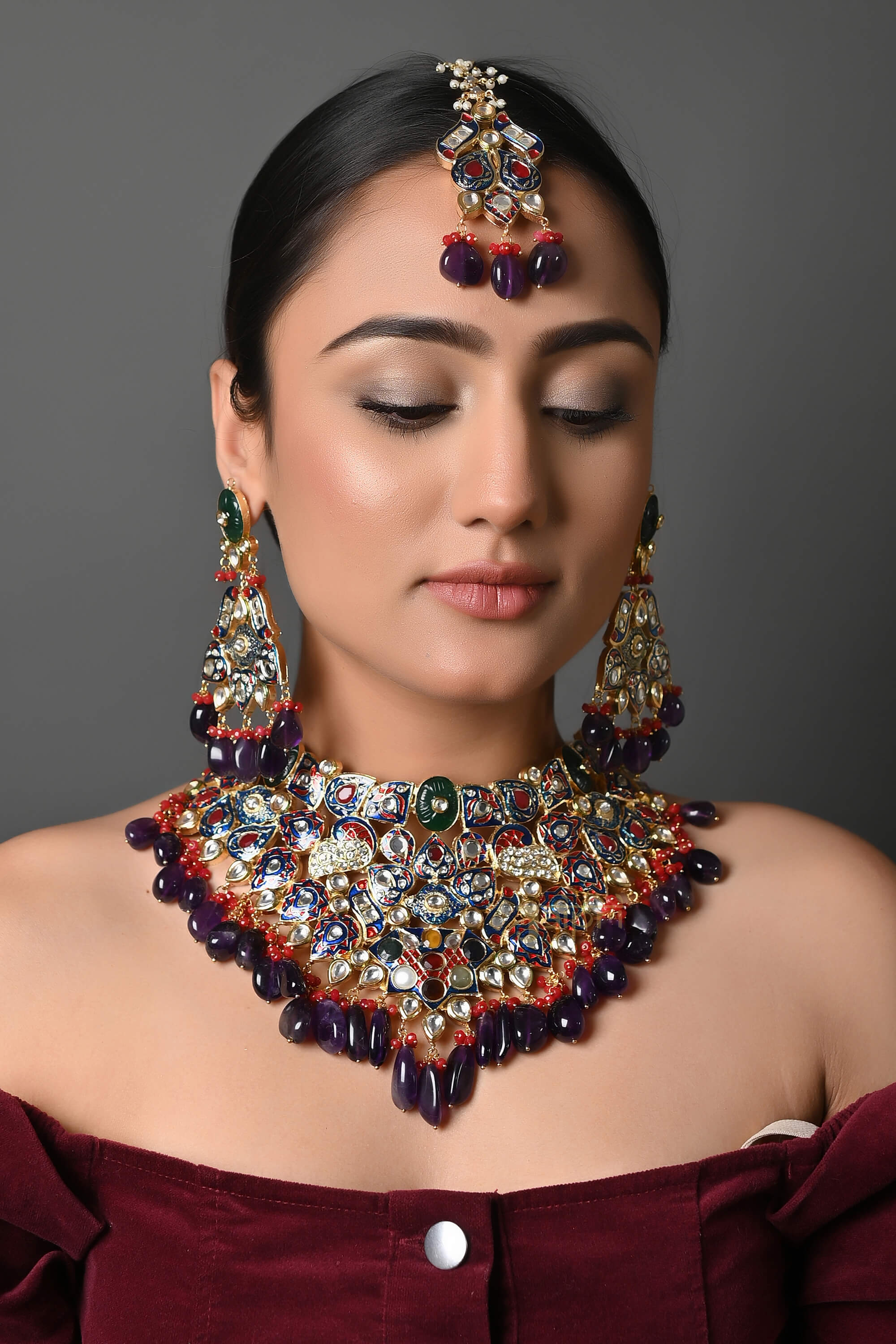 Jadau Meenakari Bridal Necklace Set