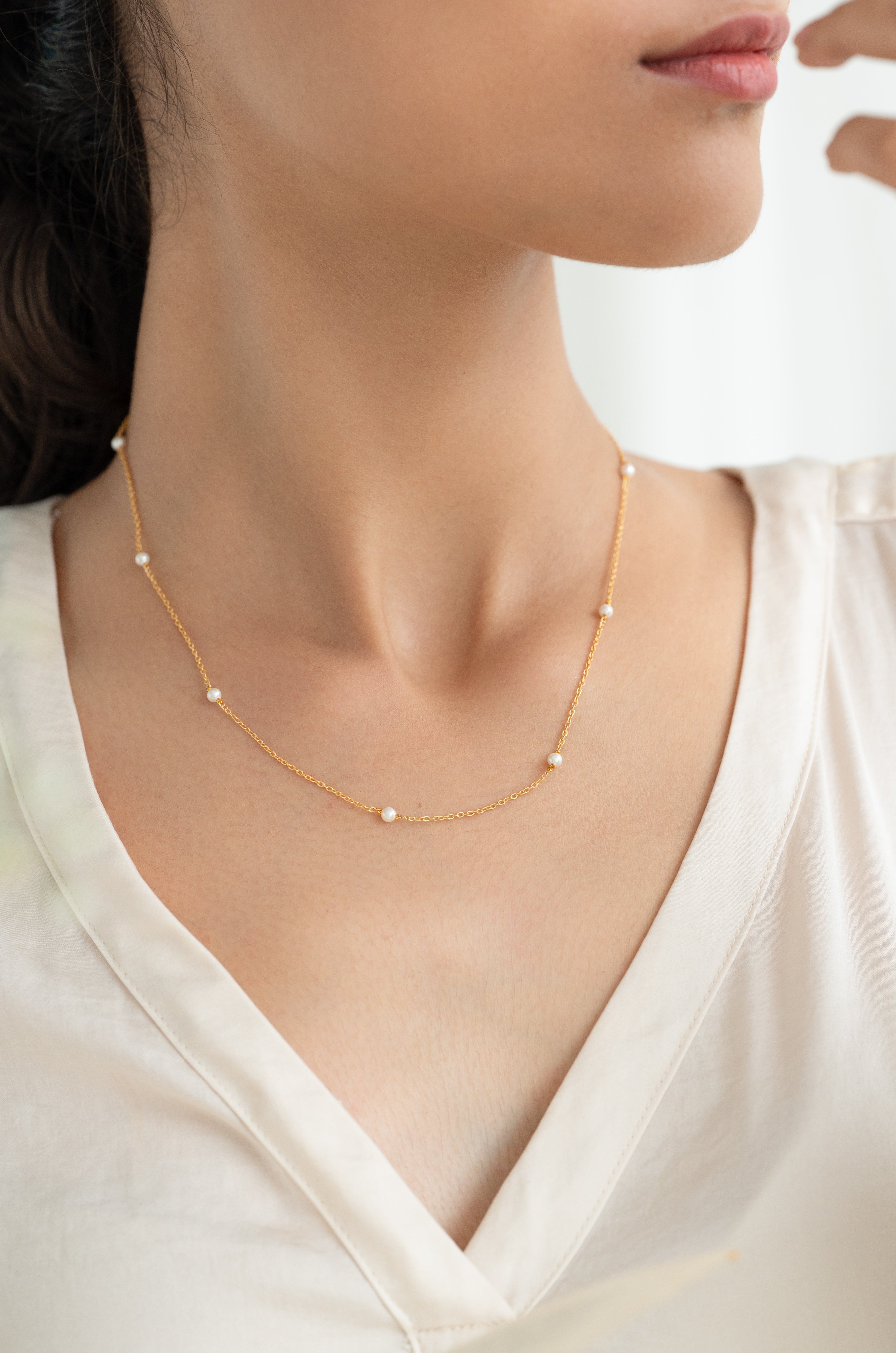 Minimal Gold Chain Pearl Everyday Jewelry for Women