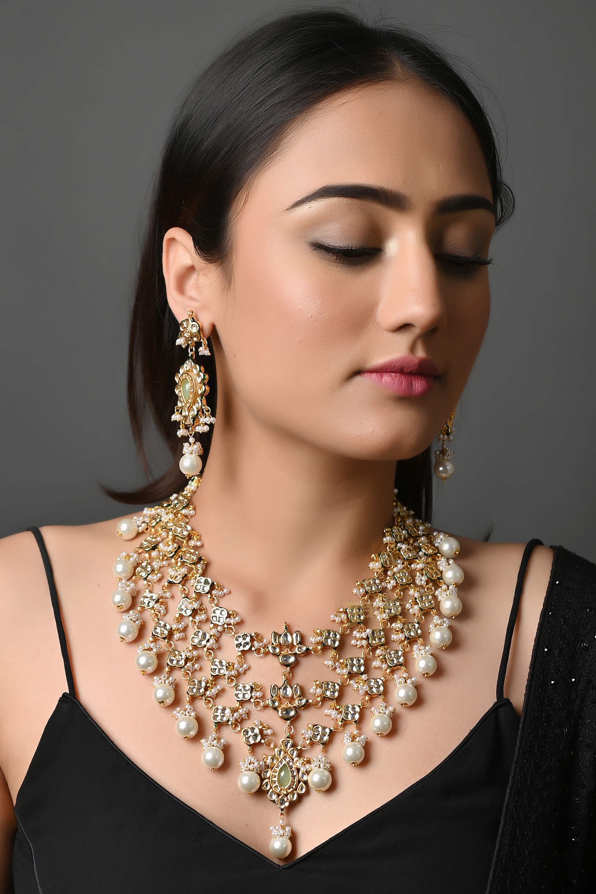 Kundan Rani Haar Necklace Set With Earrings