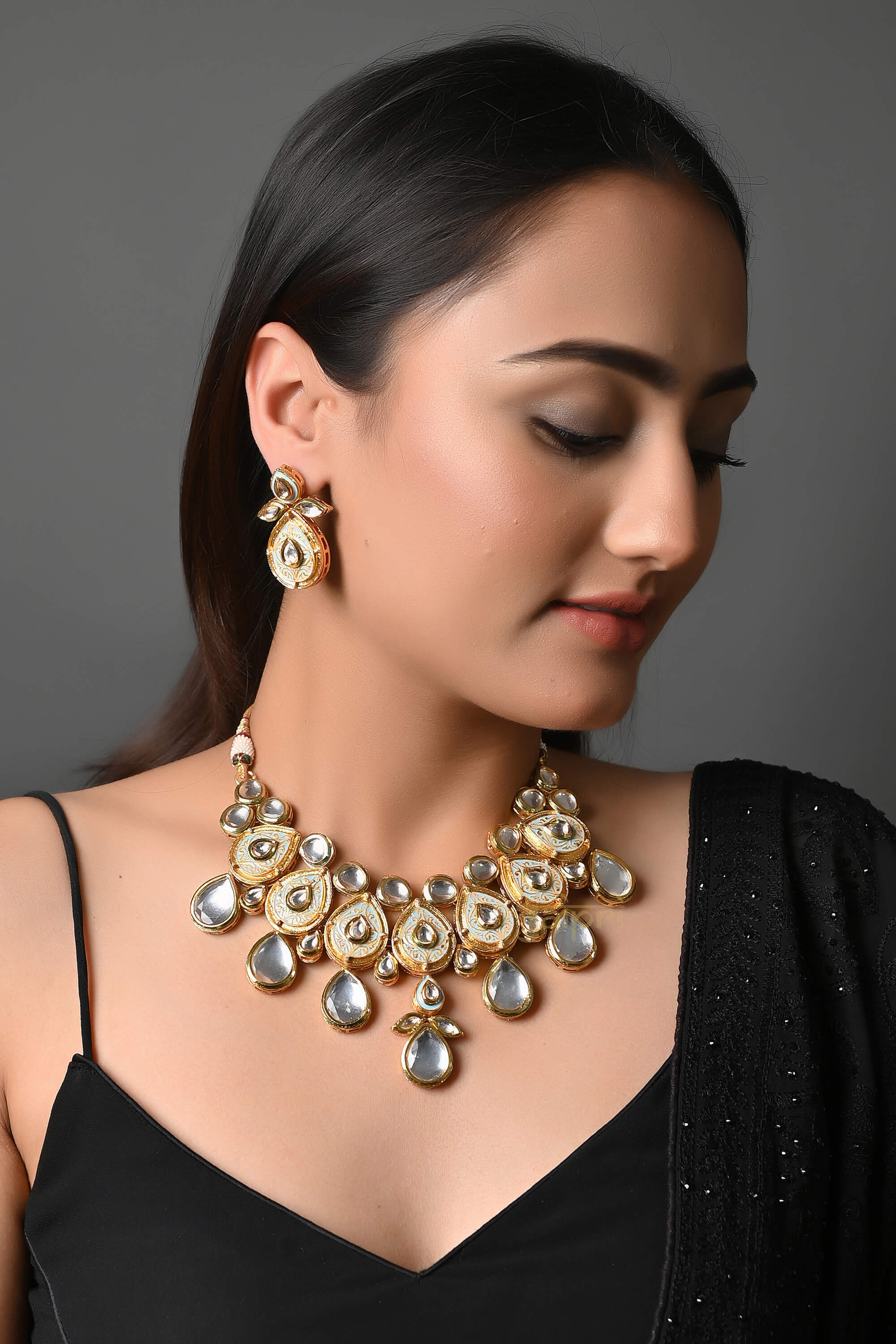 Kundan Polki Meenakari Necklace Set