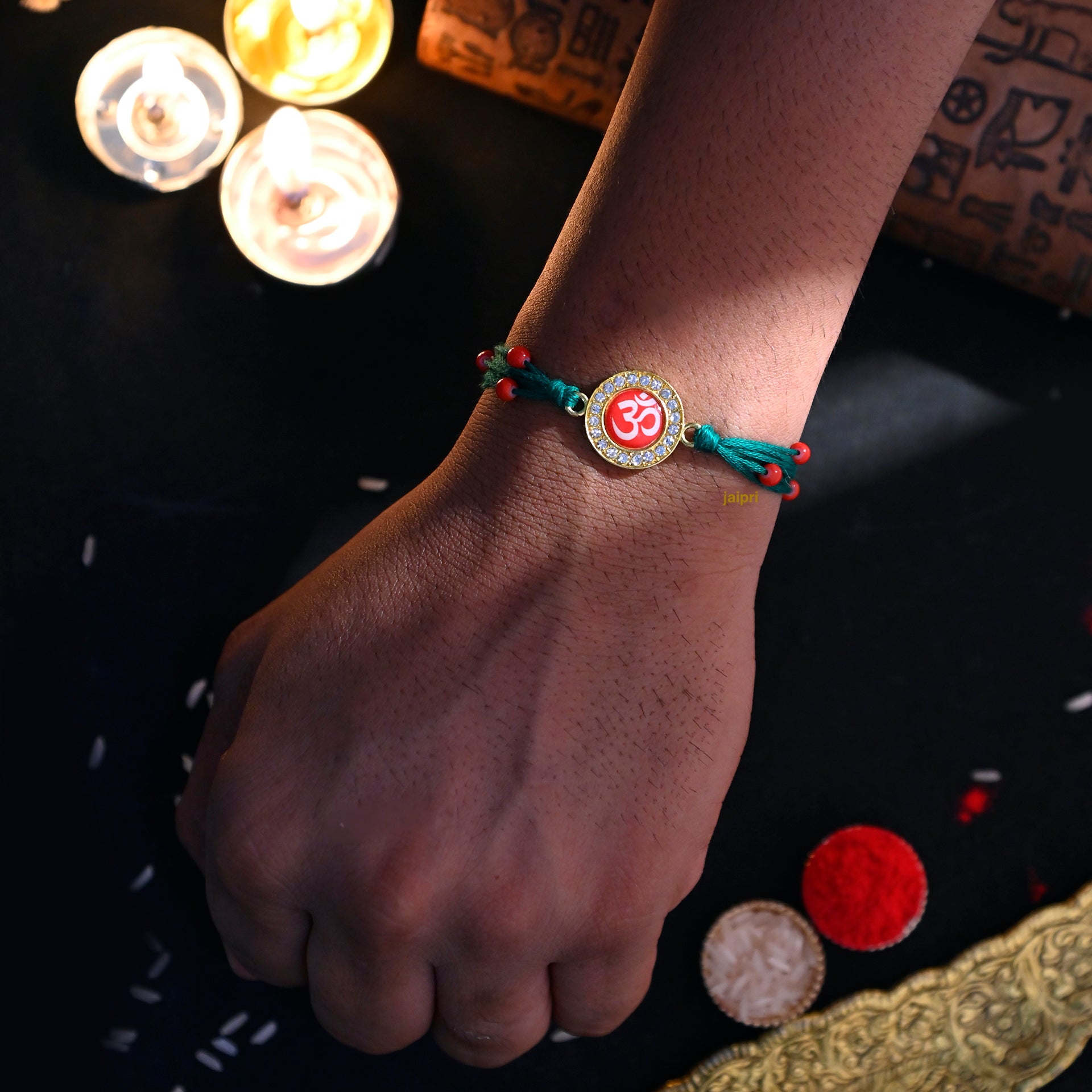Om Stone Rakhi For Rakshabandhan (Pack of One)