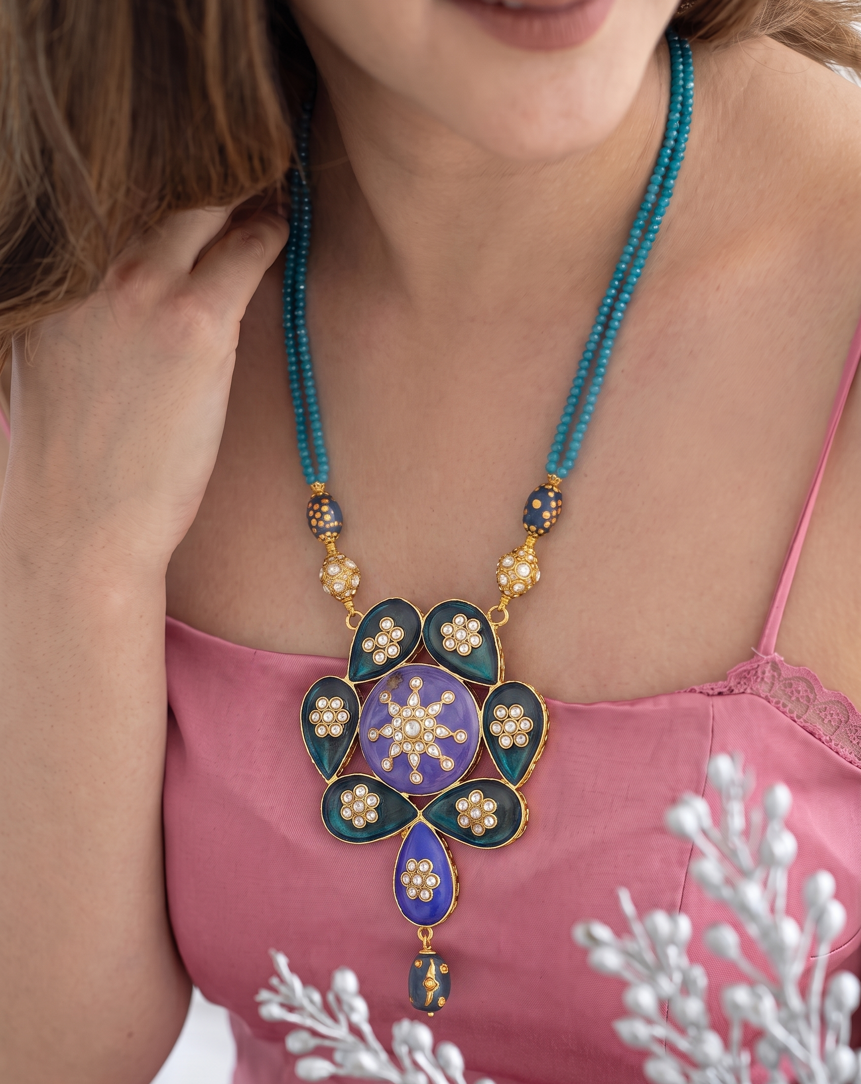 Rupam Stone Fusion Pendant Necklace