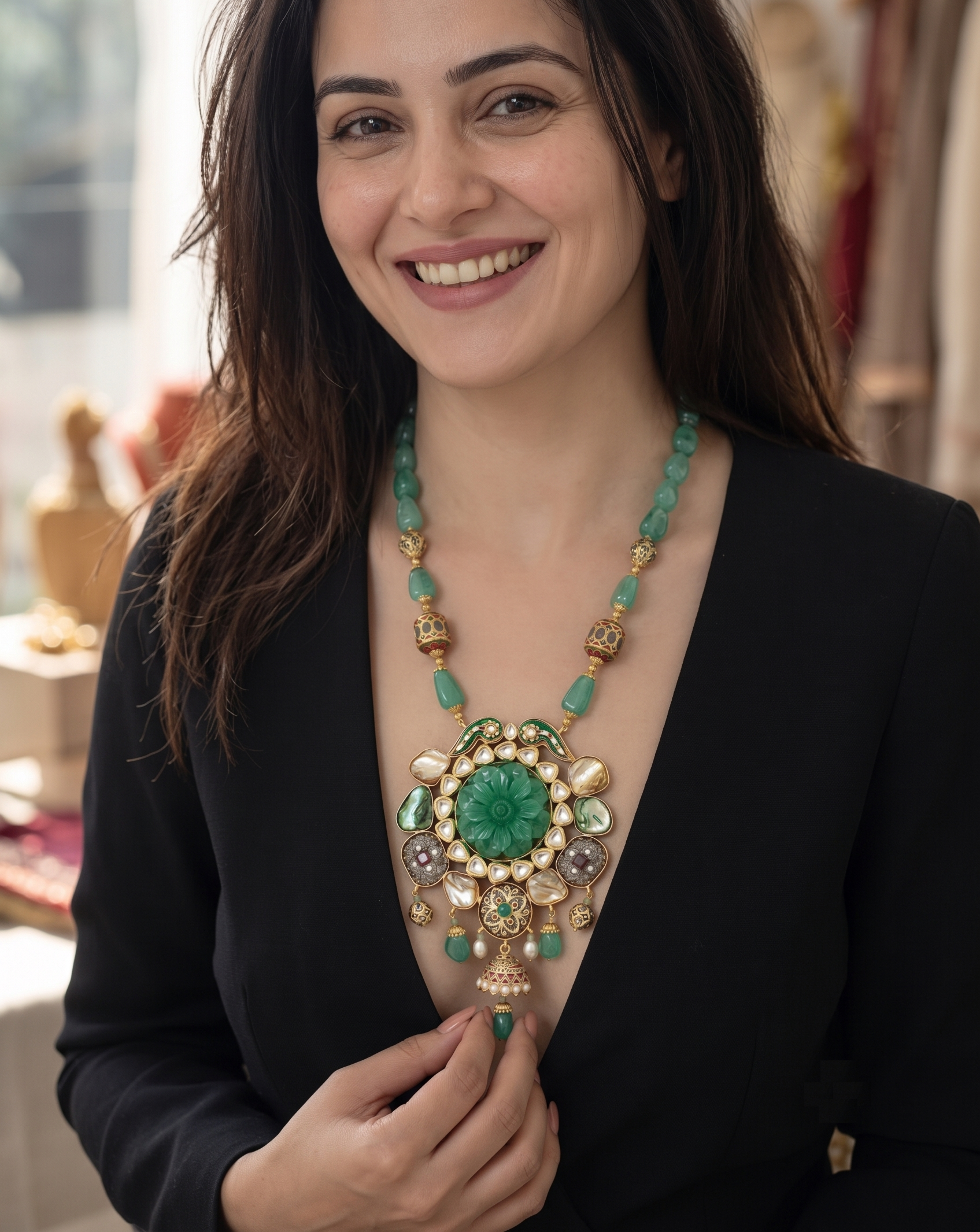 Serena Green Fusion Pendant Necklace