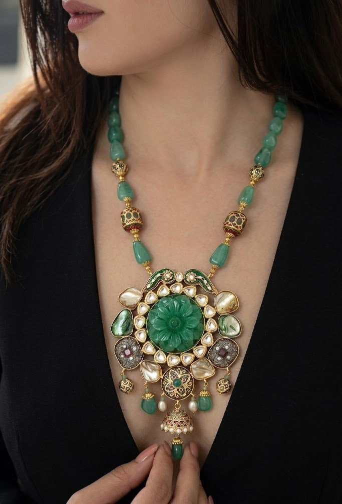 Serena Green Fusion Pendant Necklace