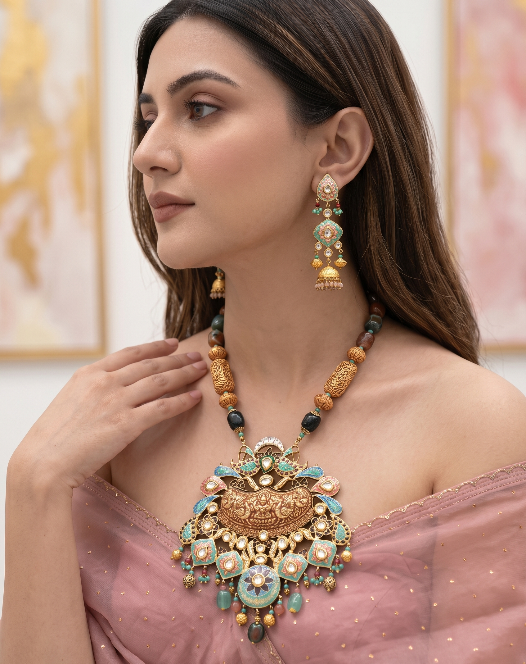 Maya Temple Fusion Pendant Necklace