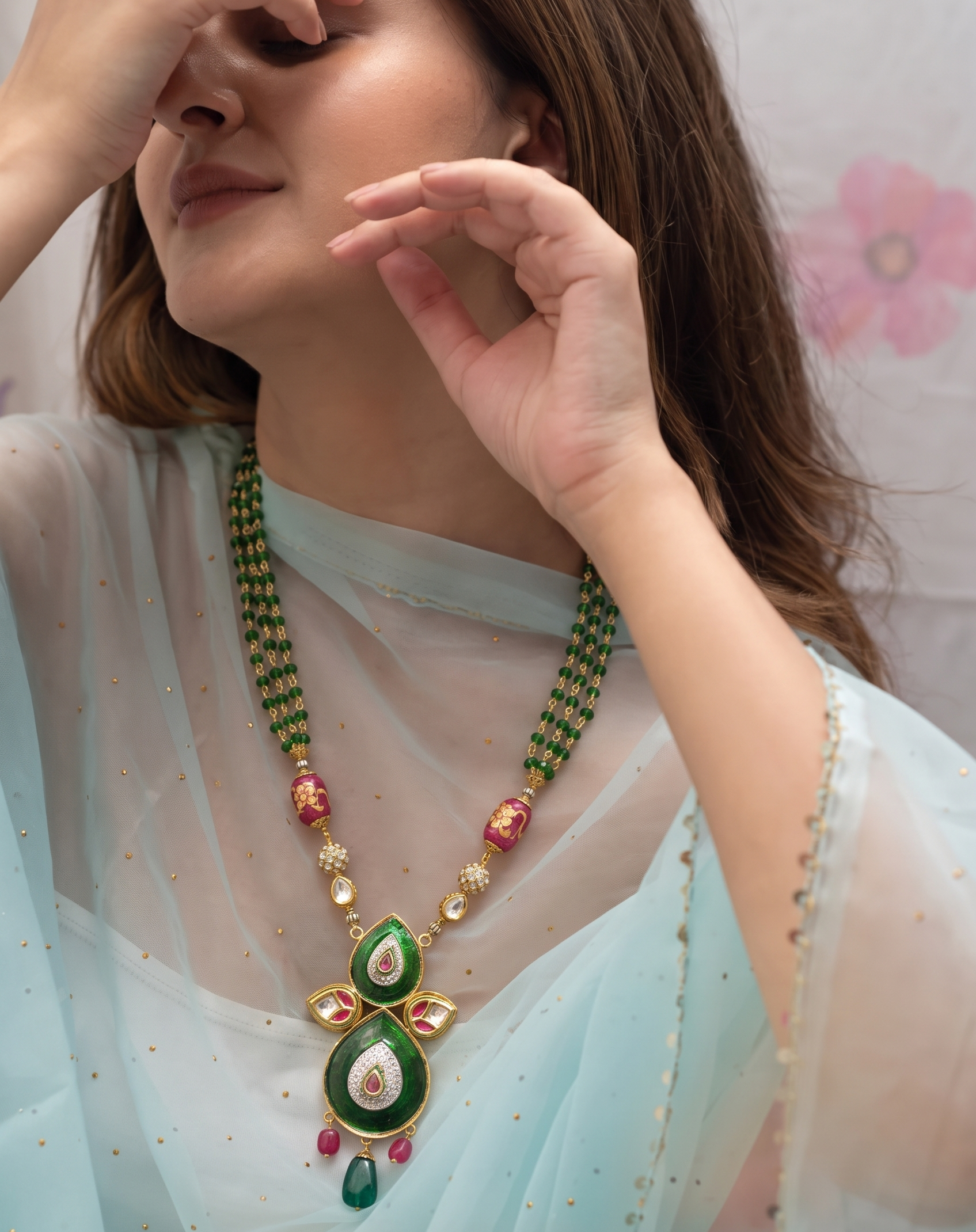 Julie Green Meenakari Fusion Pendant Necklace