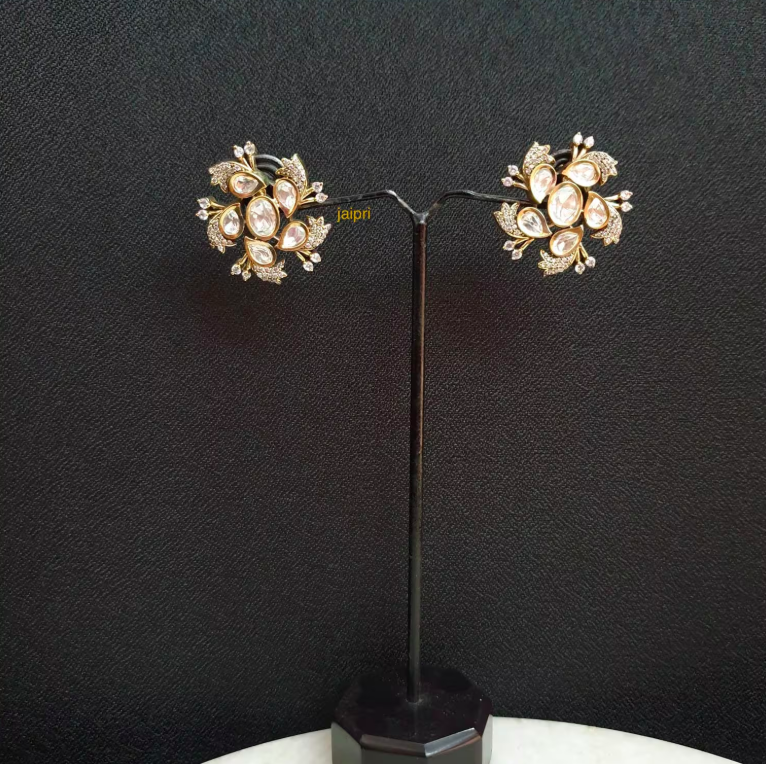 Kundan Polki Stud Earrings