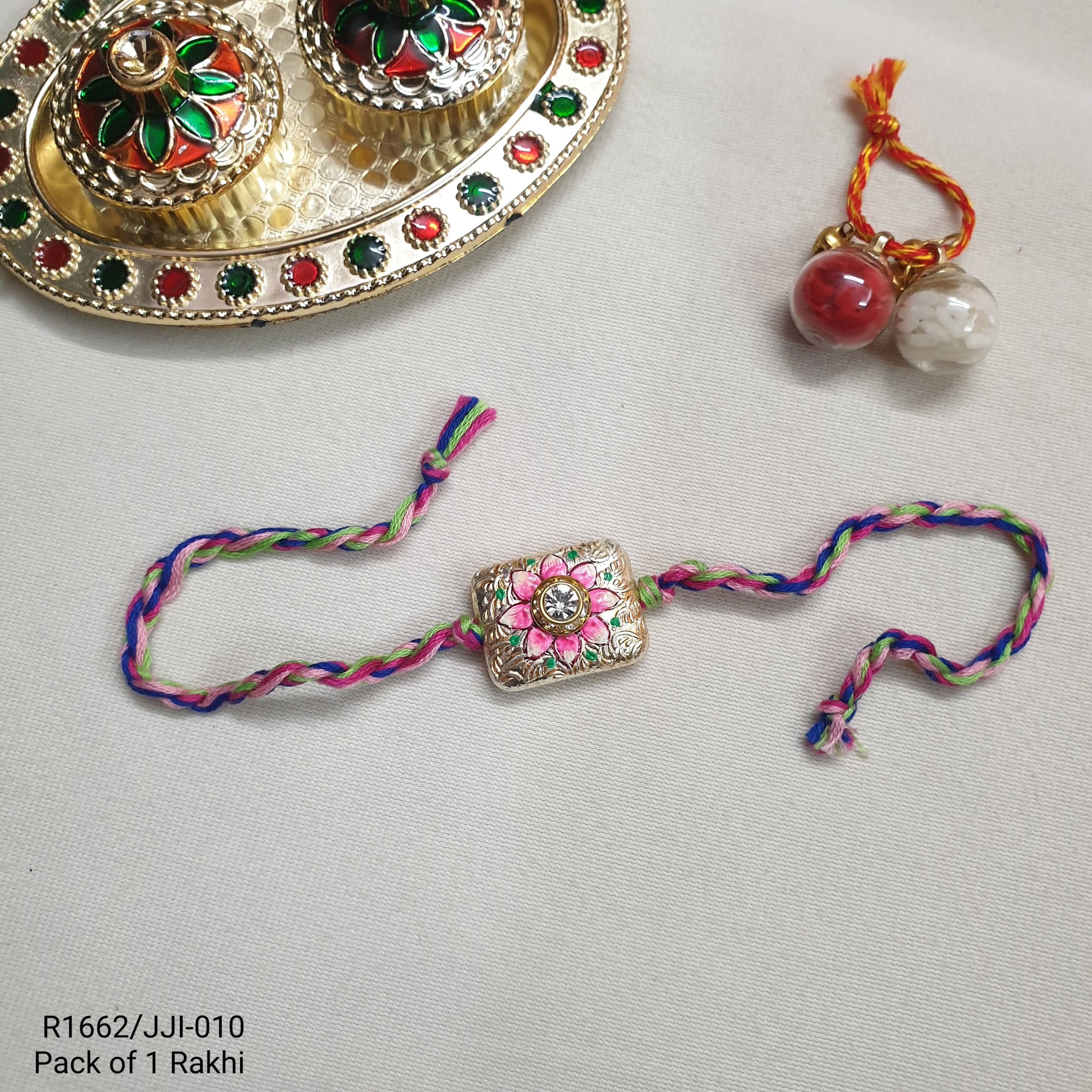 Multicolor Floral Meenakari Rakhi