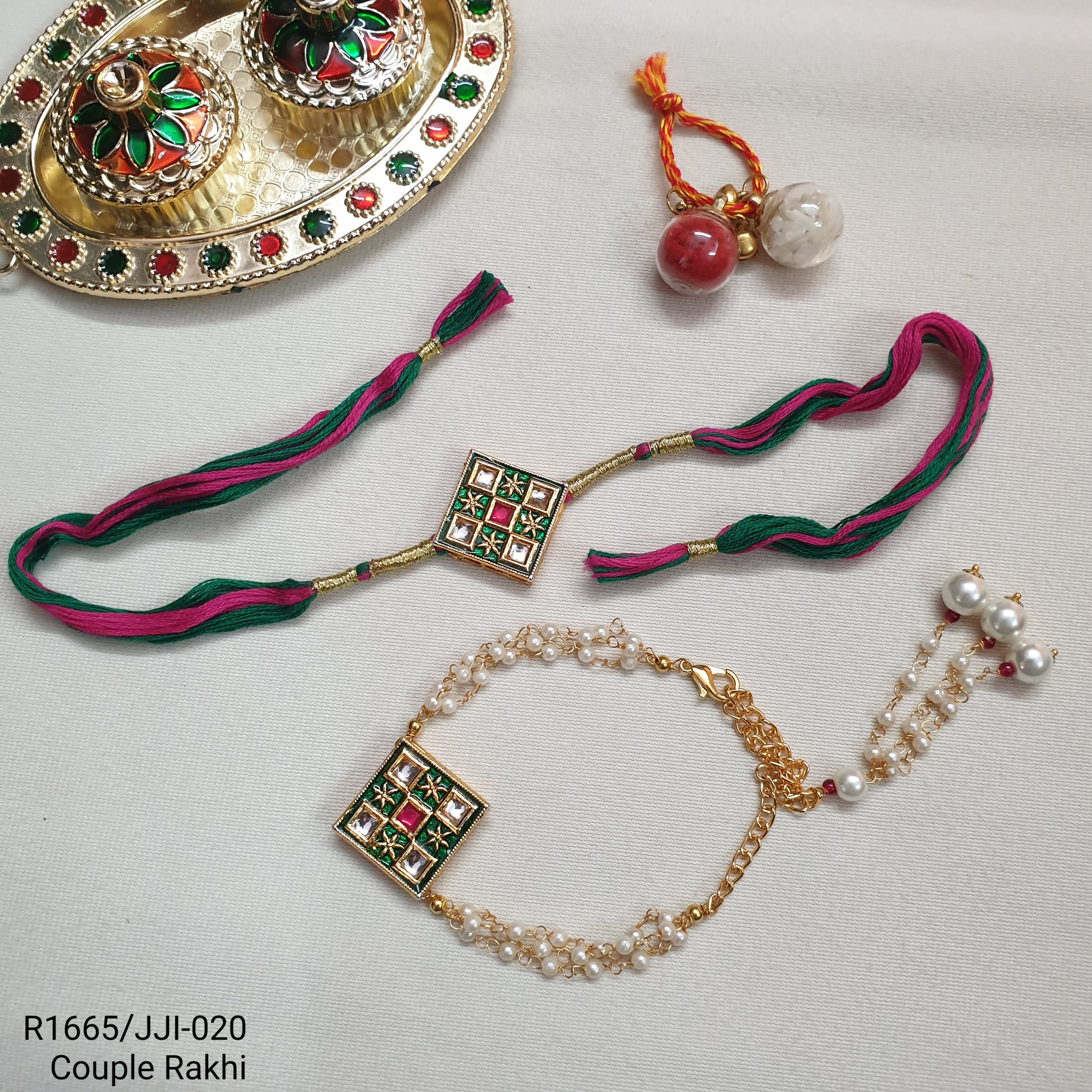 Kundan Stone Bhaiya Bhabhi Rakhi