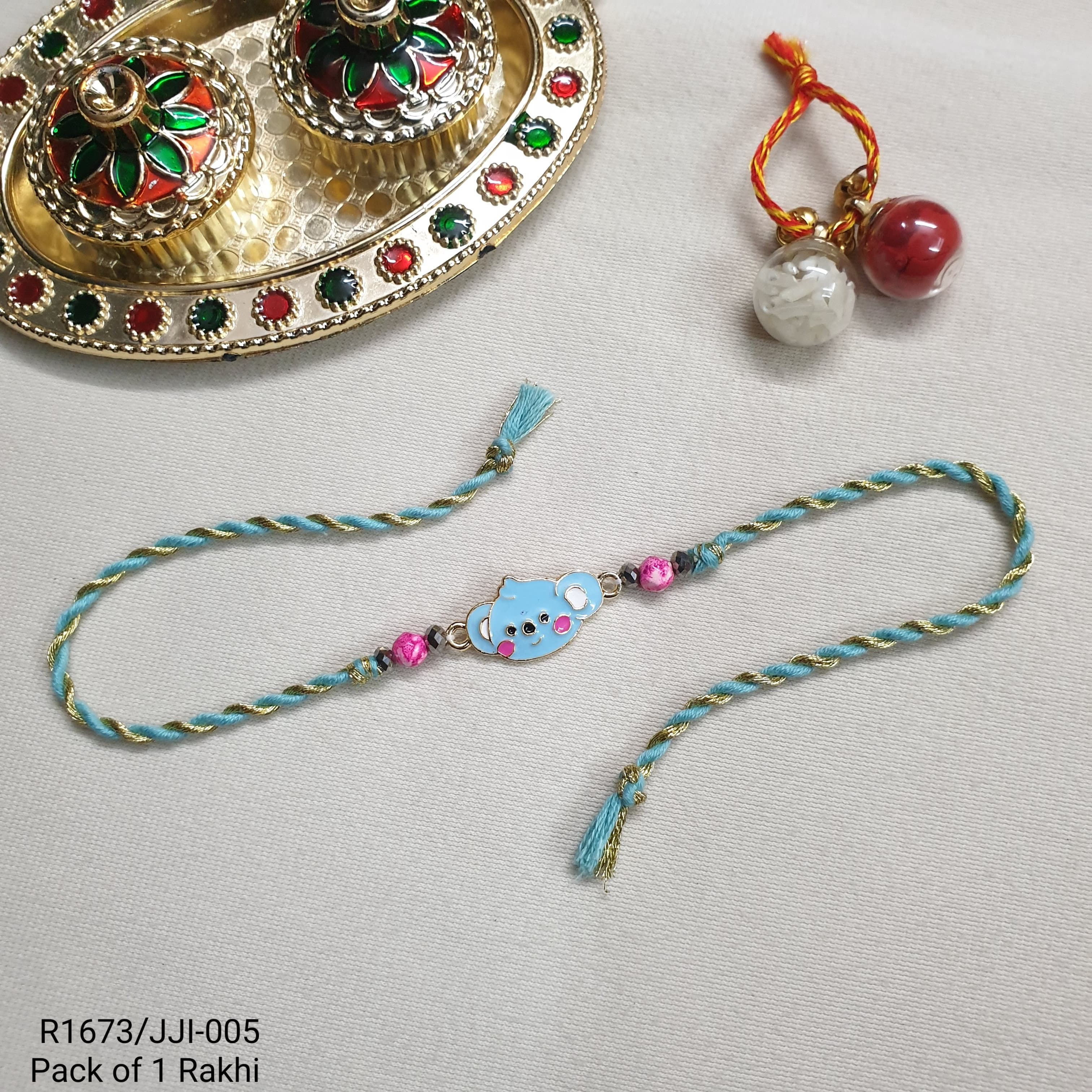 Blue Baby Bear Kids Rakhi For New Borns